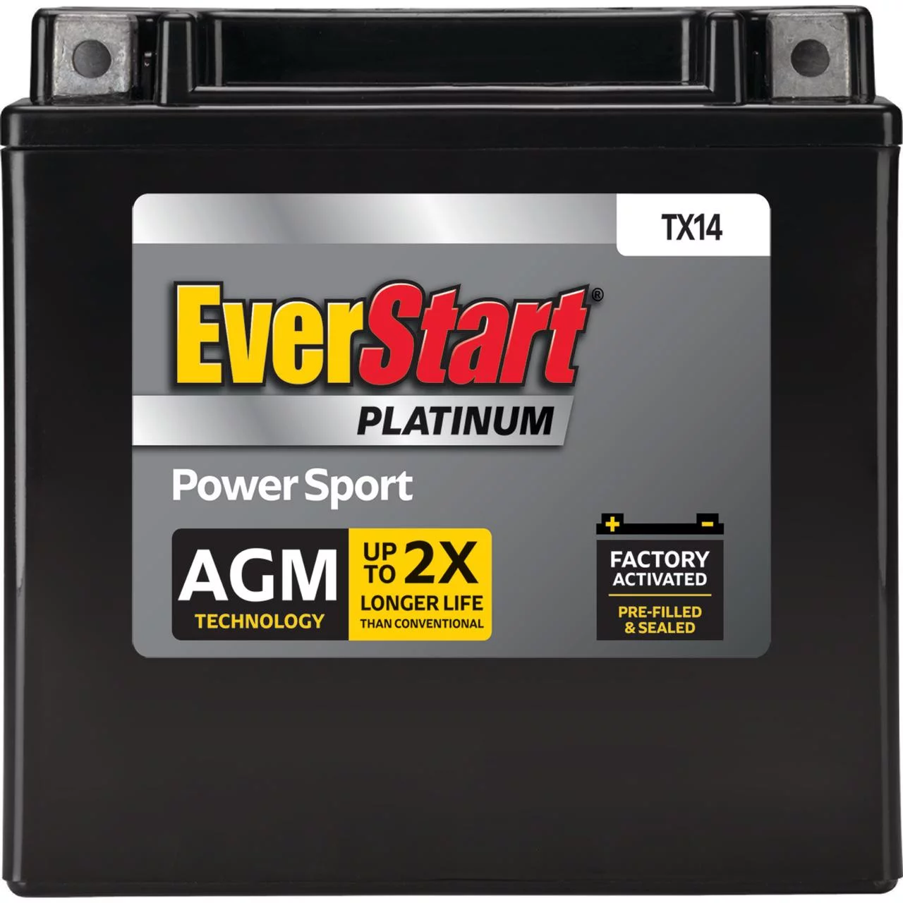 EverStart Premium BOXED AGM Power Sport Battery, Group Size TX14 12 Volt, 200 CCA - Inhomebuy