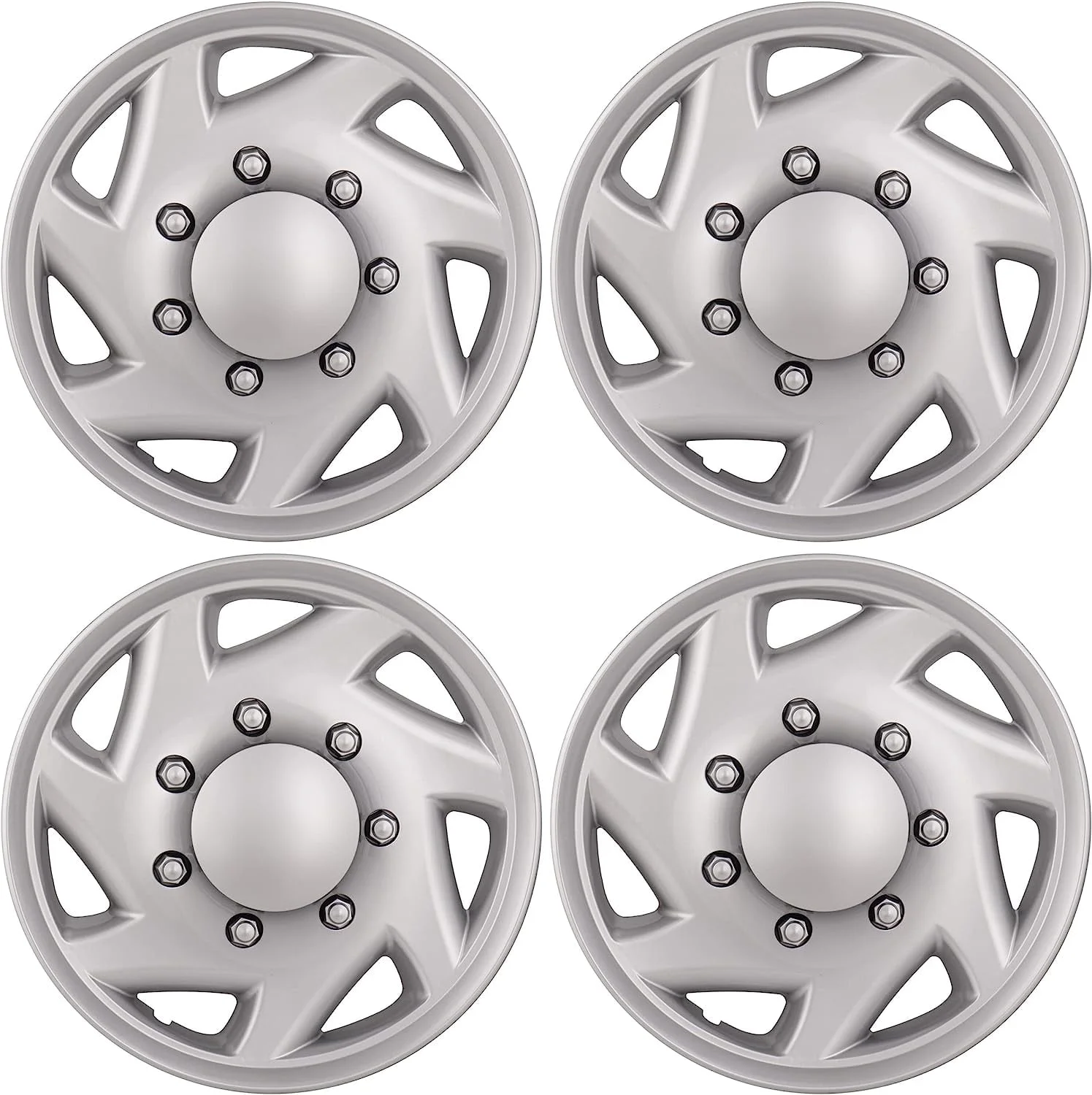 HubStar Hubcap for Ford Van 1998-2023, Premium Heavy-Duty Replacement 16-inch Wheel Cover (4 Pieces) - Inhomebuy