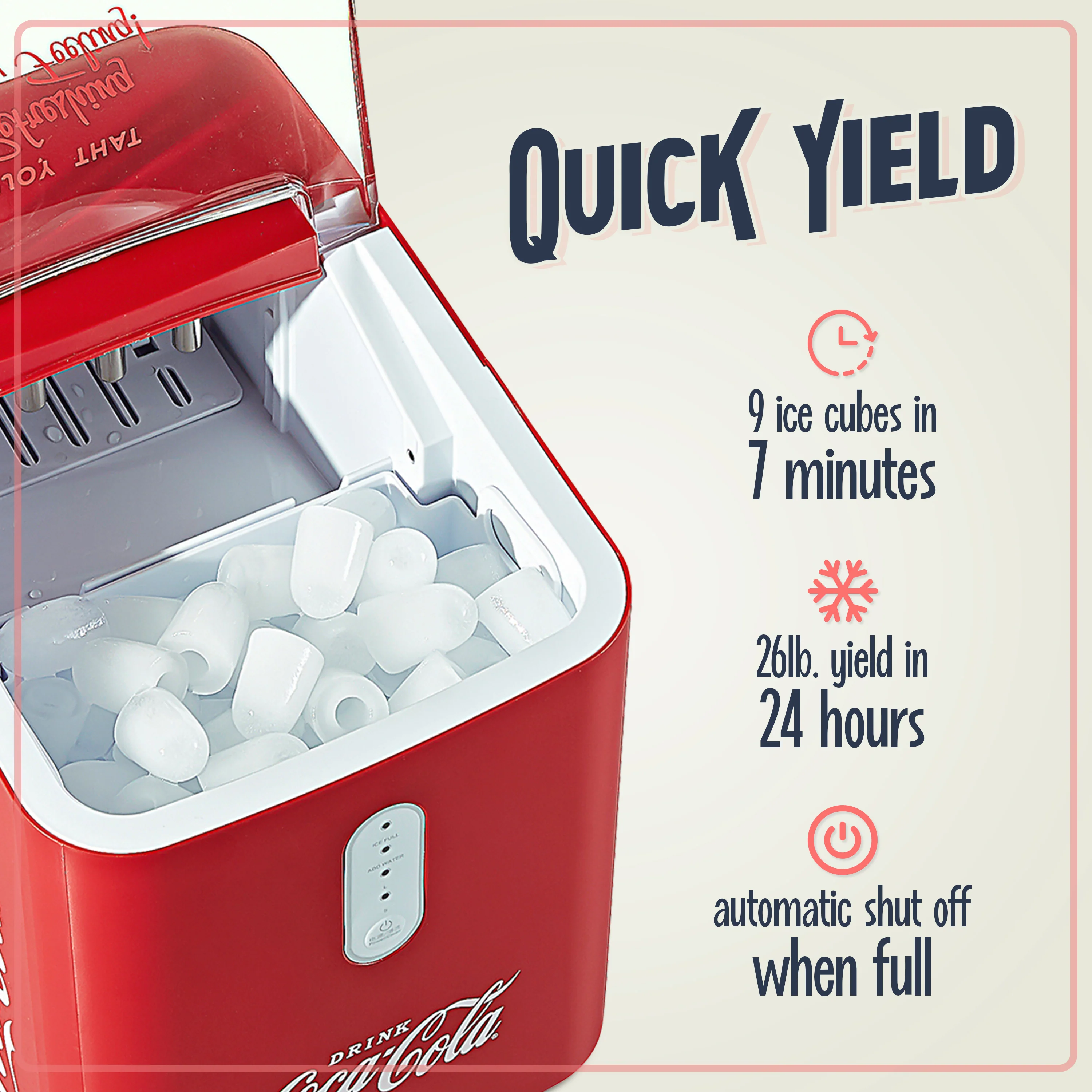 Coca-Cola Self Cleaning 26-Pound Automatic Ice Maker - Inhomebuy