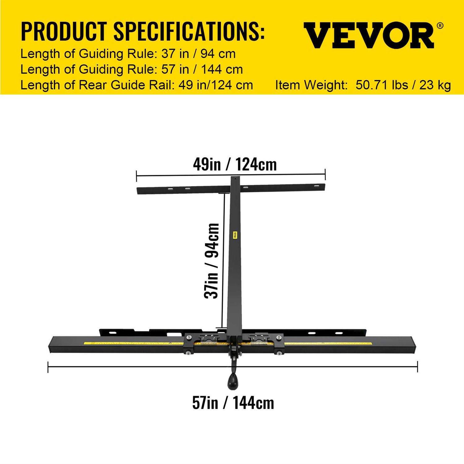 VEVOR Table Saw Fence System Classic Table Saw Fence Rail Metric/Imperial Scale Adjustable Hole Saw Fence System w/Front Guide Bar Table Saw TJJJYCSFY - Inhomebuy
