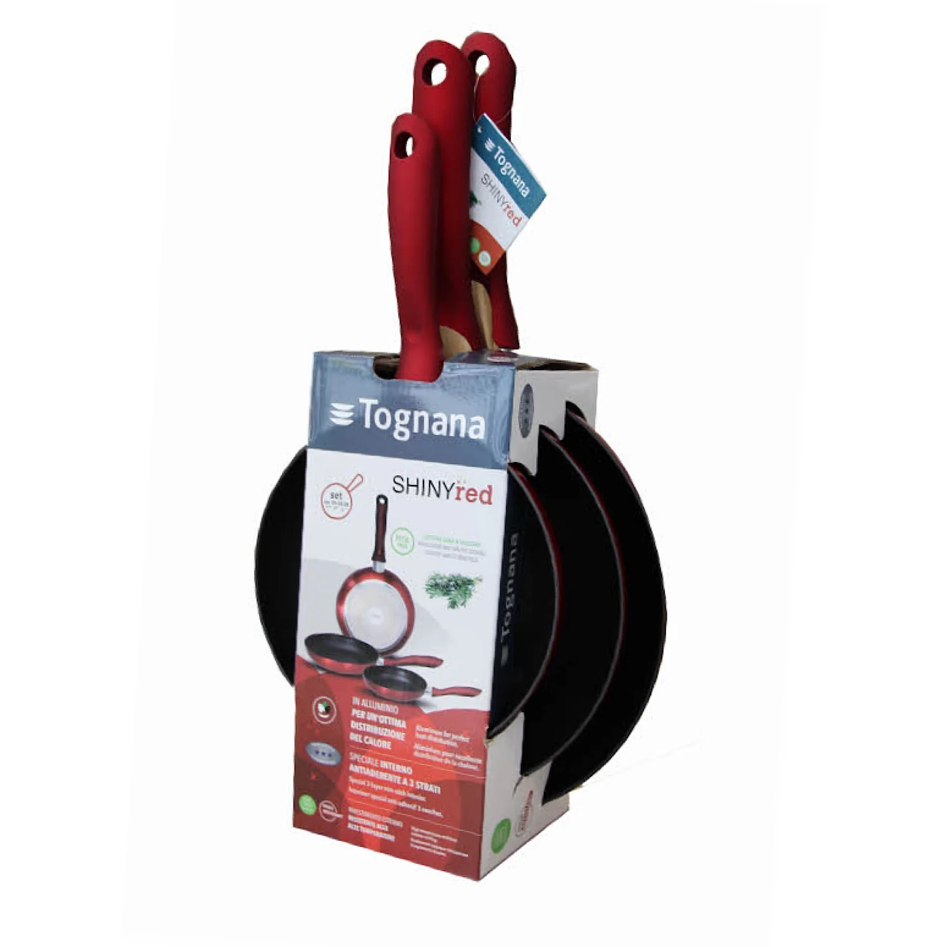 Grancuci Shiny Red Line Set 3 Pans 20-24-28cm - Inhomebuy