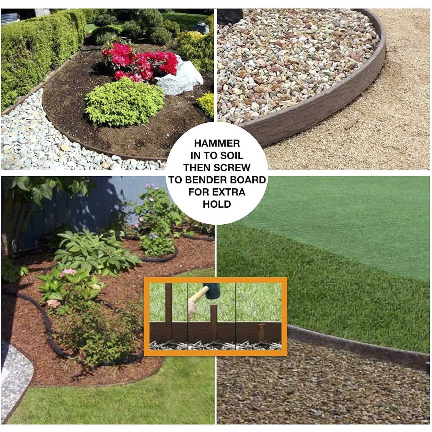 One Stop Outdoor Heavy Duty Brown Landscape Lawn & Garden Border Edging Stakes - Inhomebuy