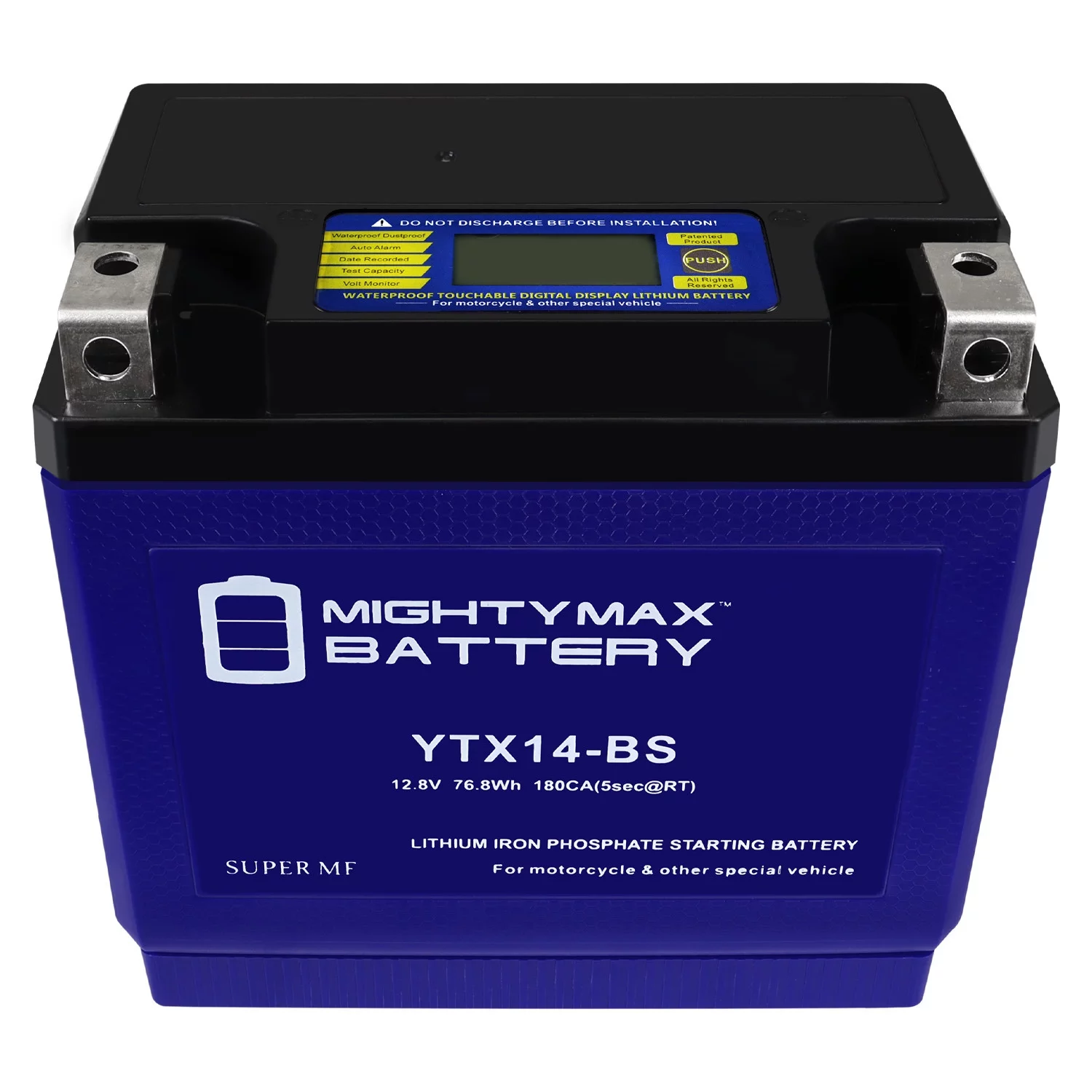 YTX14-BS Lithium Replacement Battery Compatible with Kawasaki KVF650-A/B/D Prairie 700 4x4 04-06 - Inhomebuy