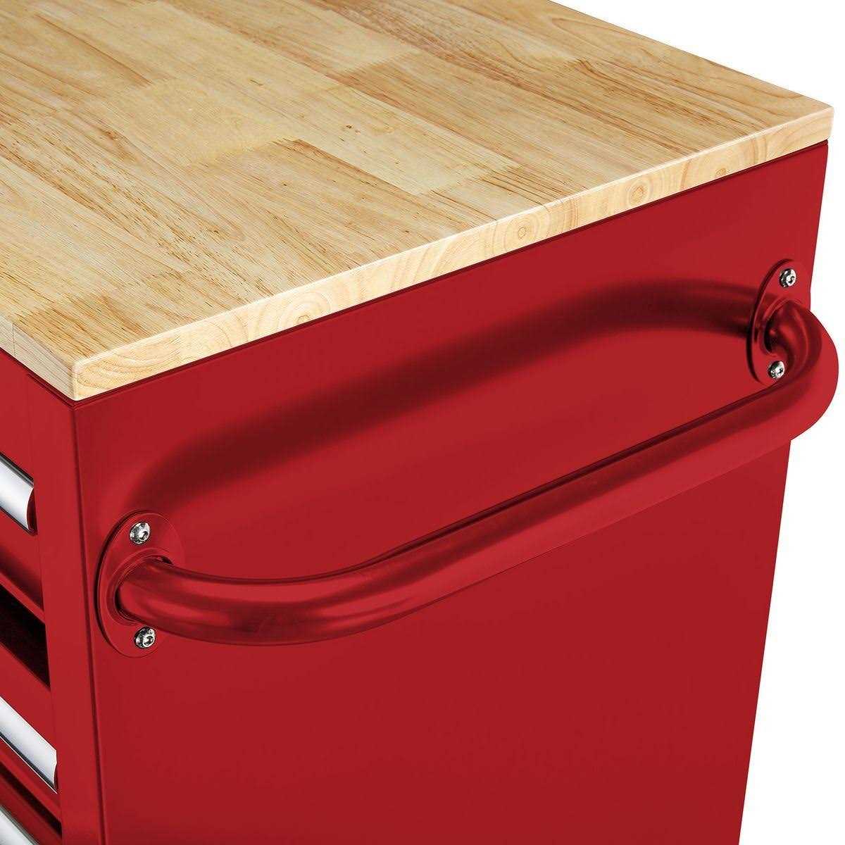 Yukon 46 in. 9-Drawer Mobile Storage Cabinet with Solid Wood Top - Inhomebuy