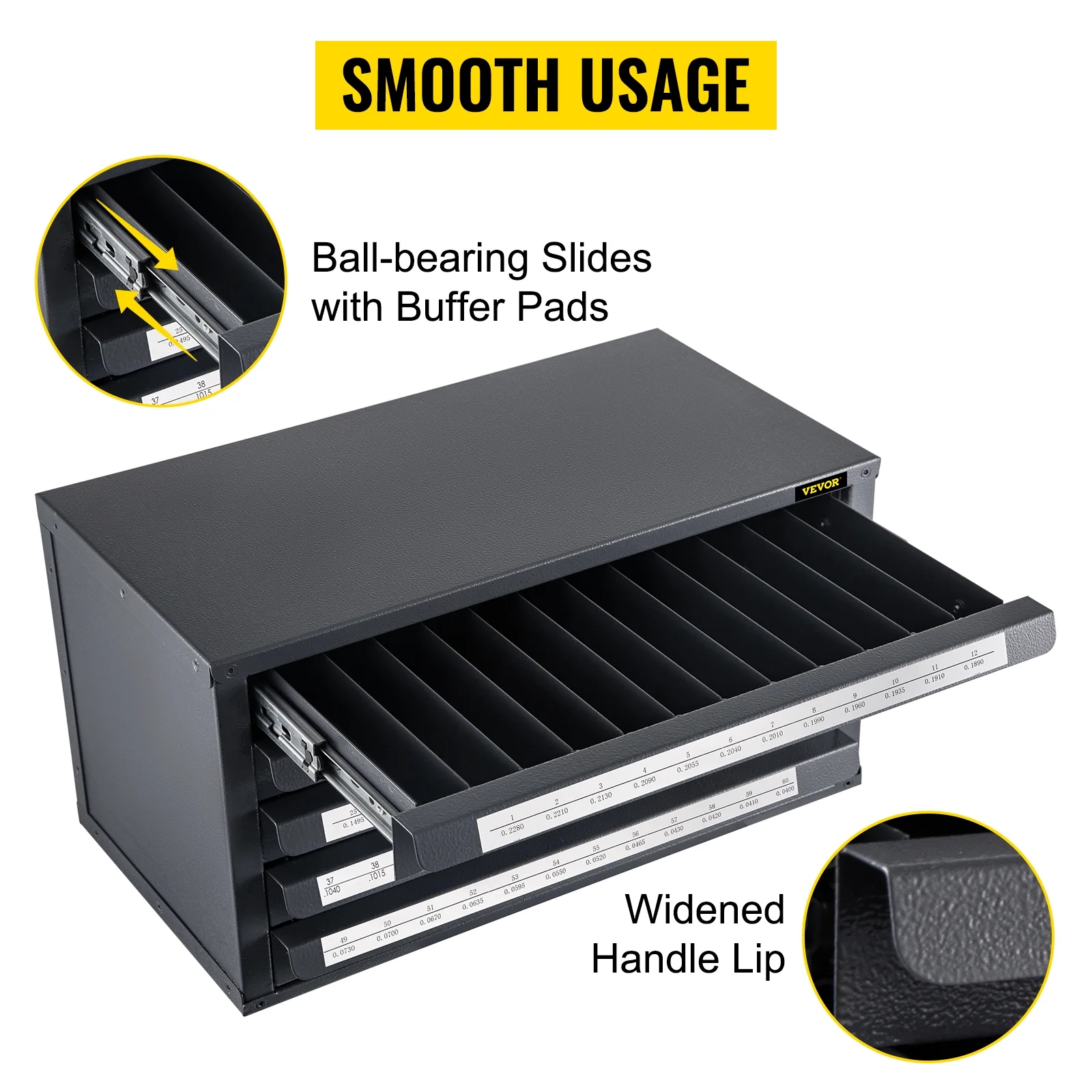 VEVOR Drill Bit Dispenser Cabinet, Five-Drawer Drill Bit Dispenser, 1/2