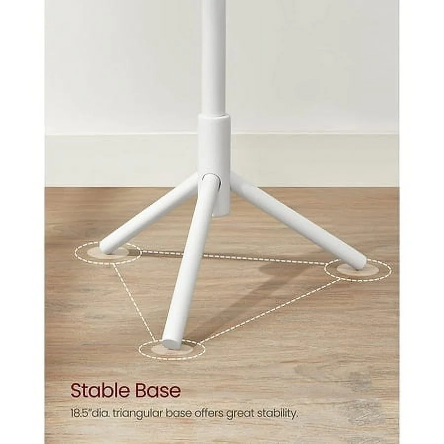 VASAGLE Coat Rack Solid Wood Free Standing Coat Rack Tree-Shaped Coat Rack with 8 Hooks for Clothes Hats Bags for Living Room Bedroom Dark Walnut - Inhomebuy