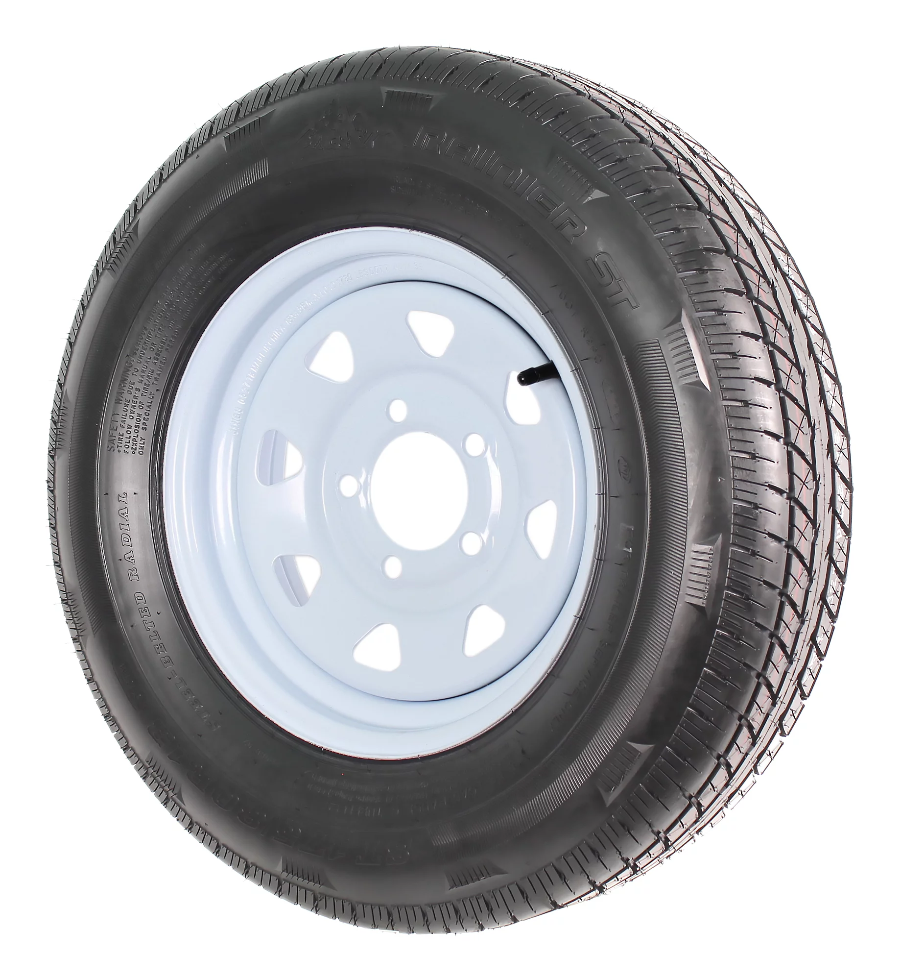 2-Pk Radial Trailer Tire On Rim ST175/80R13 175/80R-13 C 5 Lug White Spoke Wheel - Inhomebuy