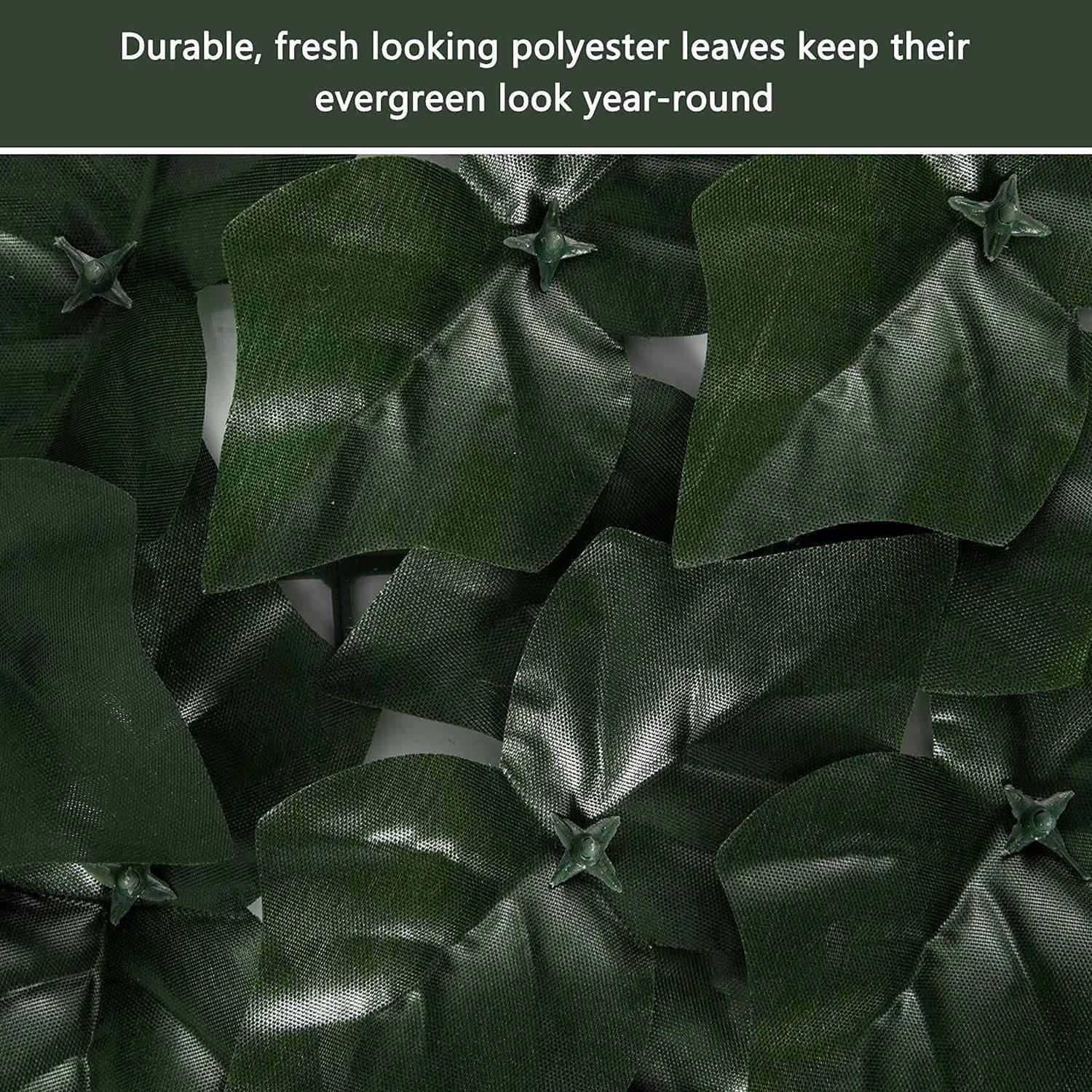 Faux Ivy Fence Privacy Screen Outdoor Expandable Artificial Greenery Roll Fake Hedge Wall Patio - Inhomebuy