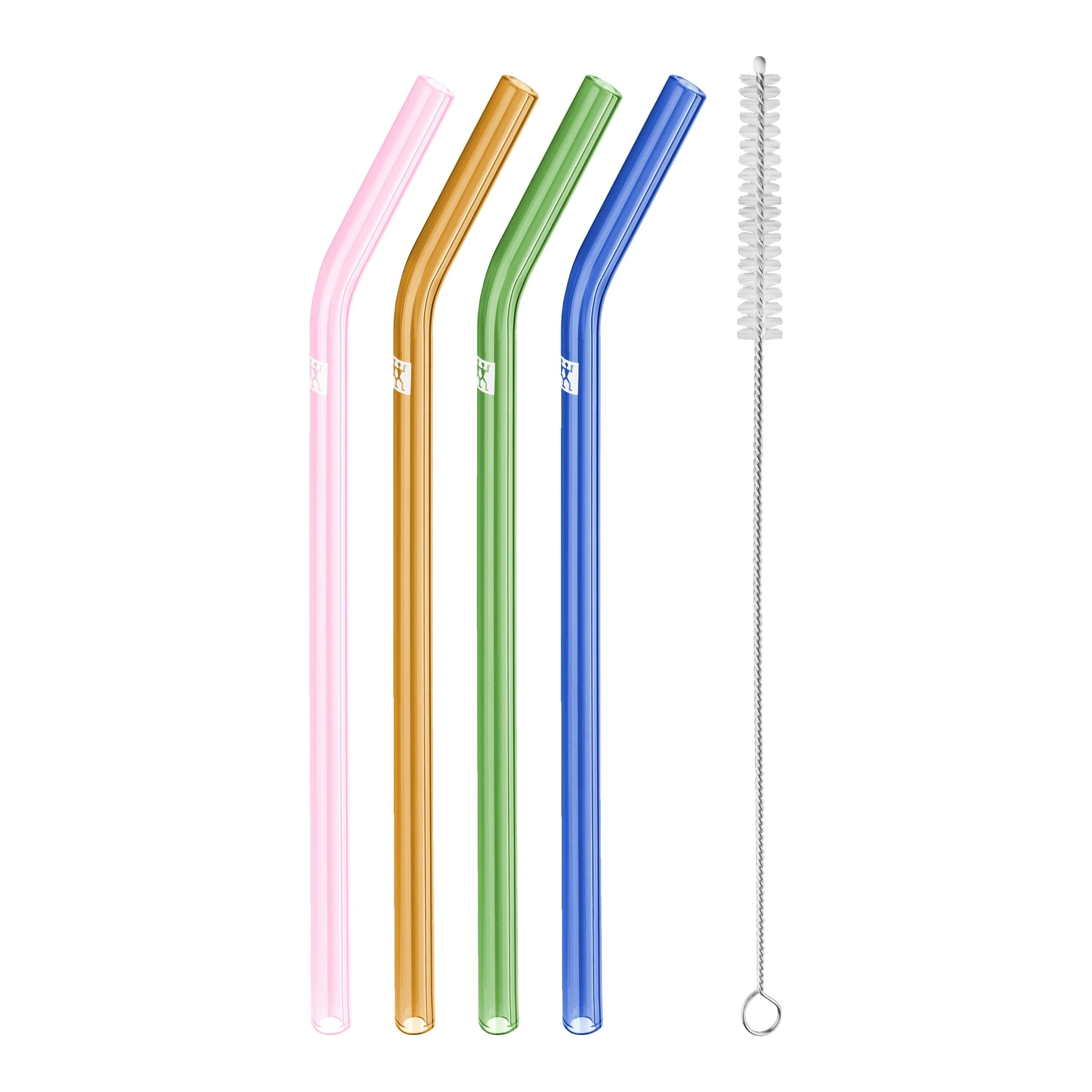 ZWILLING 4pc Colored Glass Straw with Bend Set, Sorrento Glassware Series - Inhomebuy
