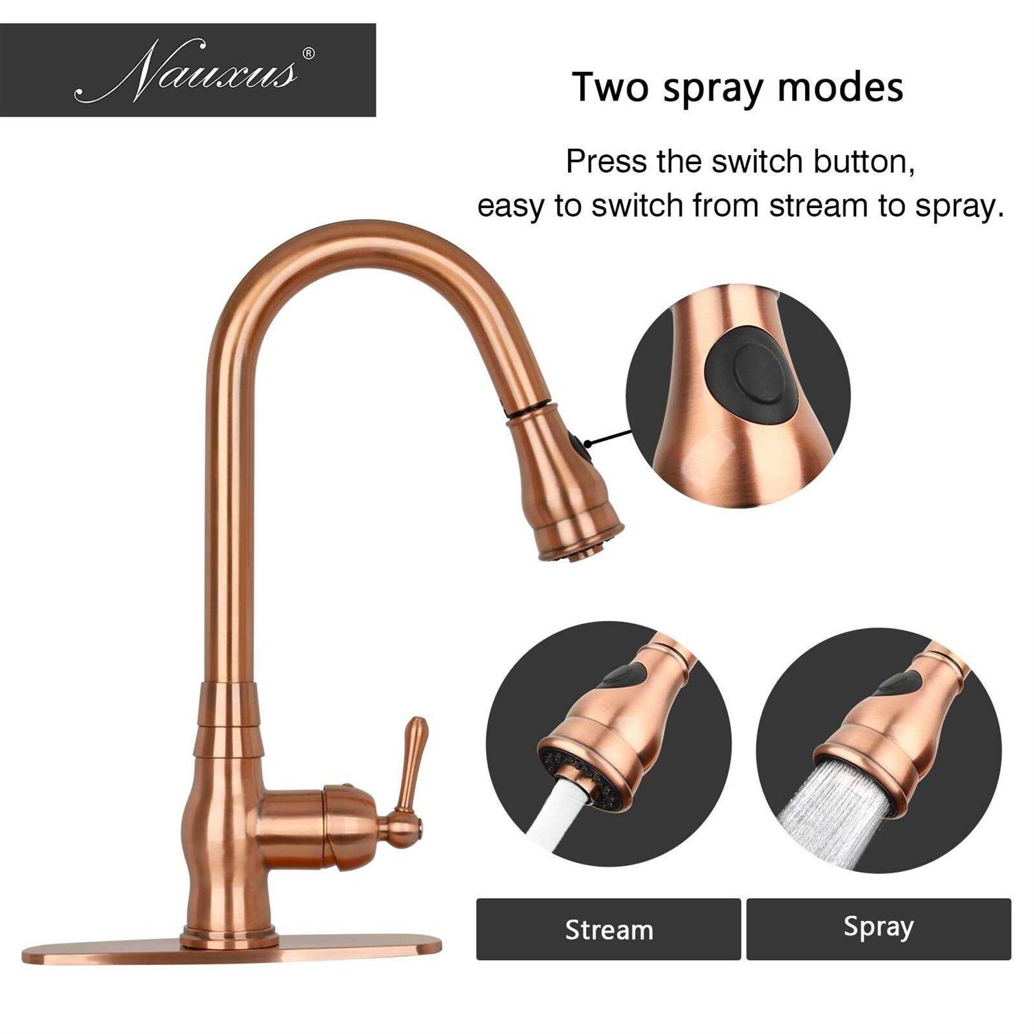 Nauxus Pot Filler Kitchen Faucet Wall-Mounted NX98288-BTG - Inhomebuy