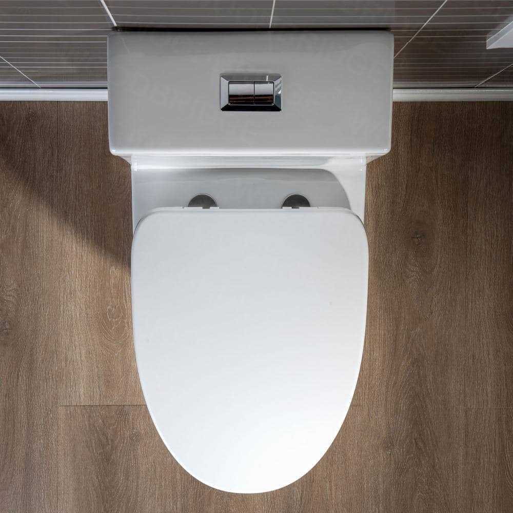 WOODBRIDGE Elite 1-Piece 1.0/1.6 GPF High Efficiency Dual Flush Elongated All-in One Toilet with Soft Closed Seat included in White - Inhomebuy