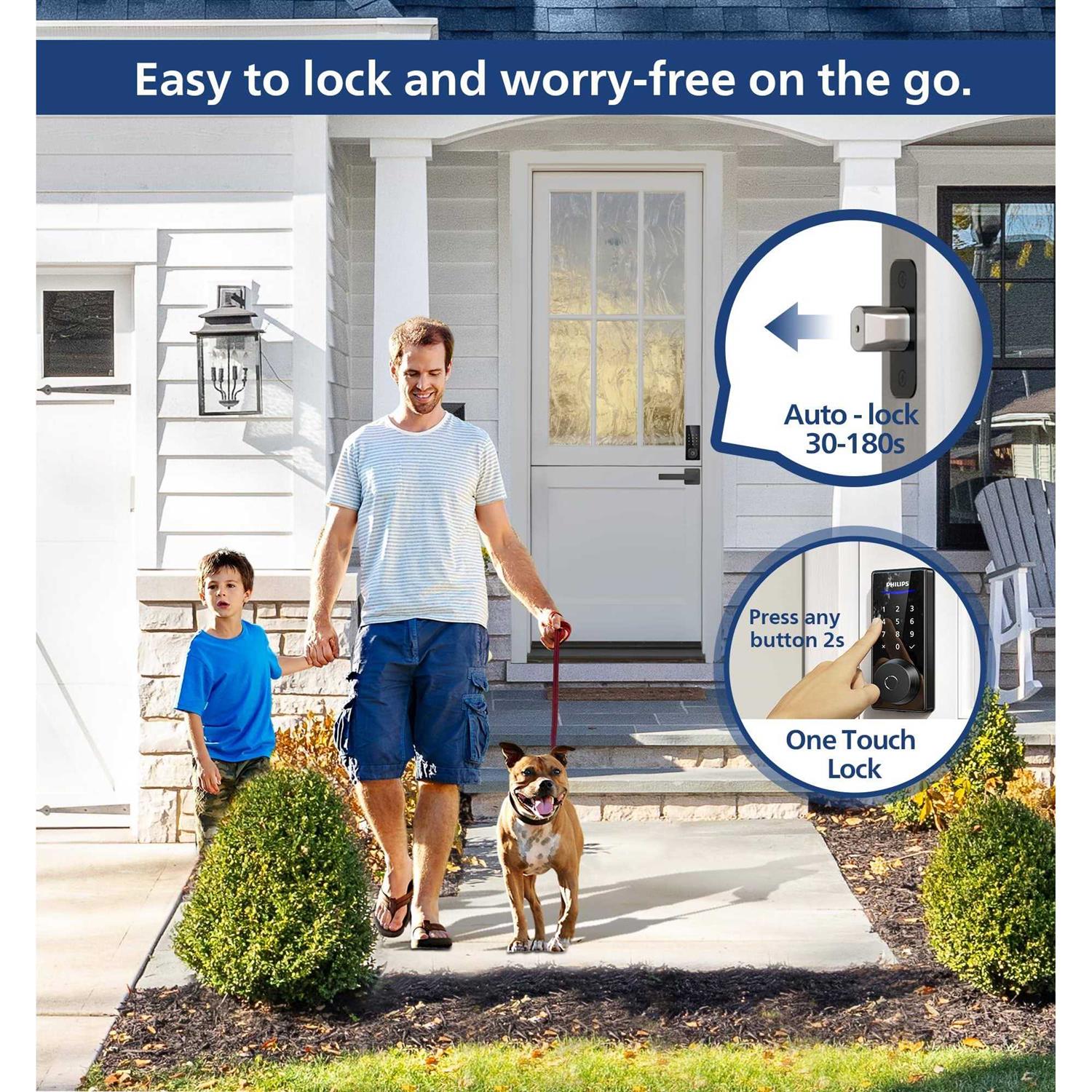 Philips Smart Lock, Fingerprint Door Lock, Keyless Entry Door Lock, Electronic Door Lock, Touchscreen Keypad Deadbolt - Inhomebuy