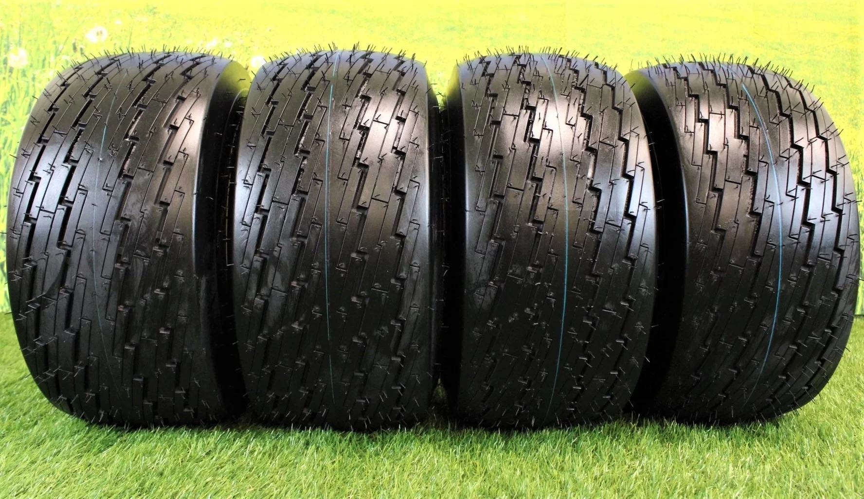 Antego Tire and Wheel 18x8.50-8 with 8x7 Gray Assembly for Golf Cart and Lawn Mower (Set of 4) - Inhomebuy