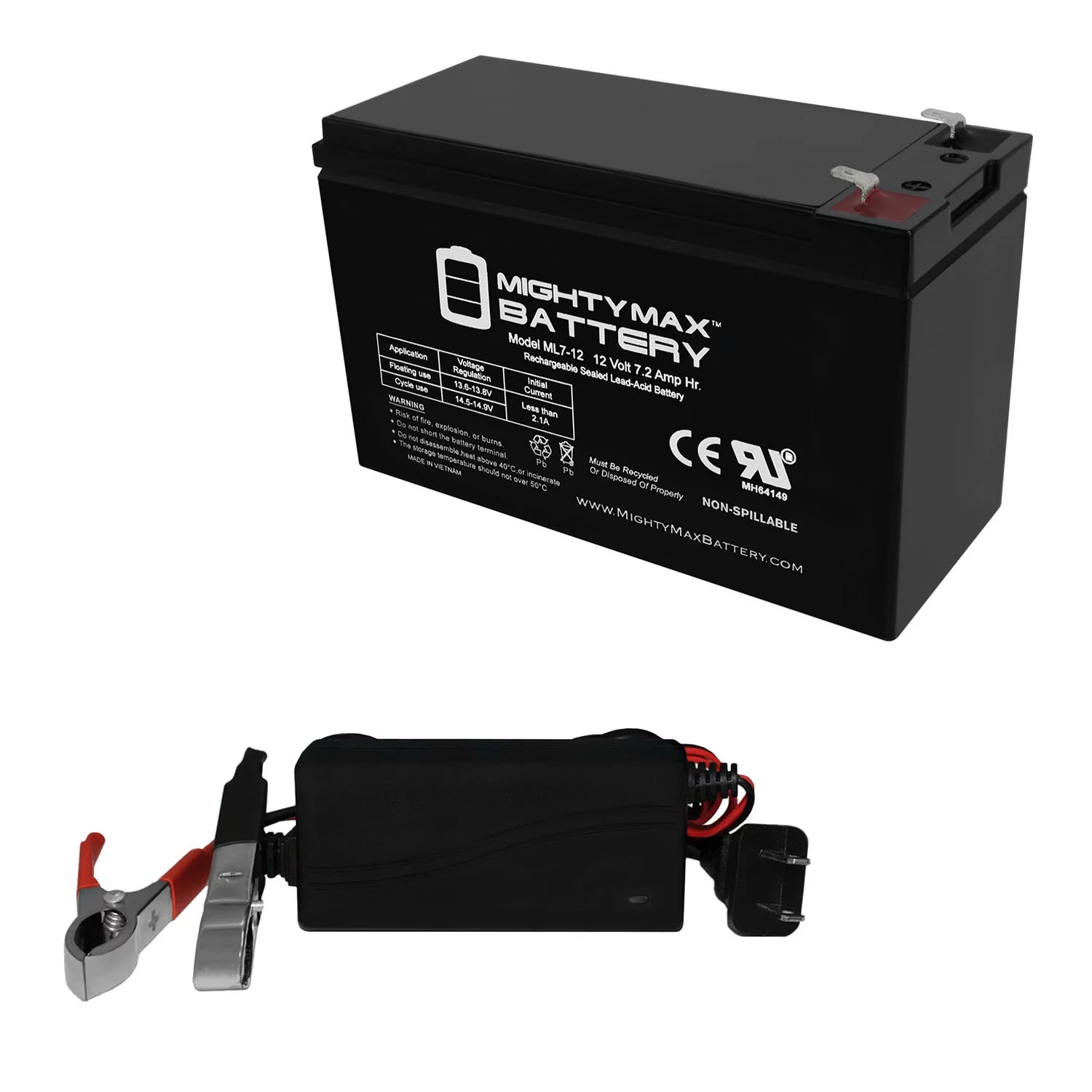 12V 7.2AH Razor Ground Force Drifter Go Kart Scooter Battery Replacement - Inhomebuy