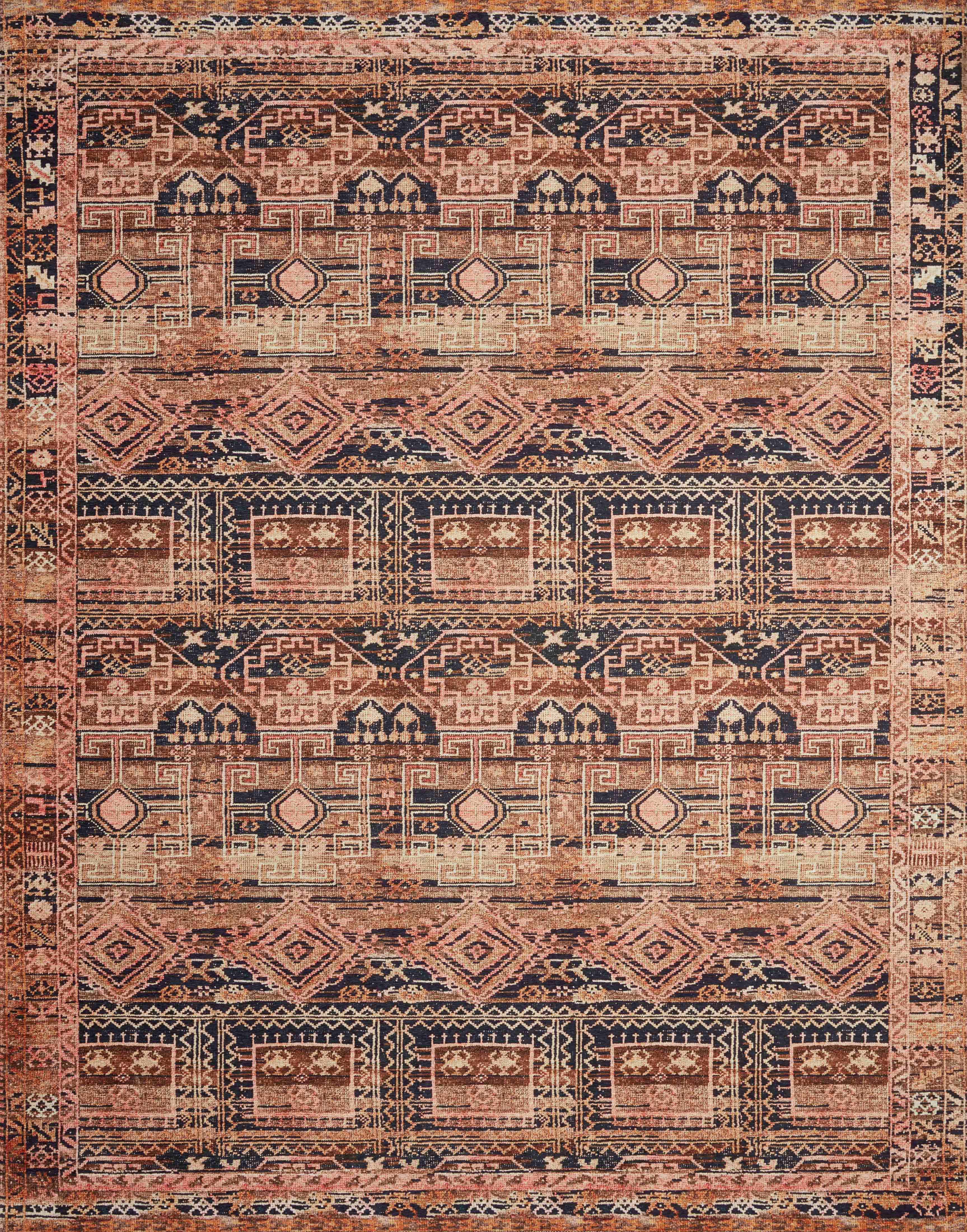 Loloi II Layla Collection Rug in Mocha, Blush - 2'3