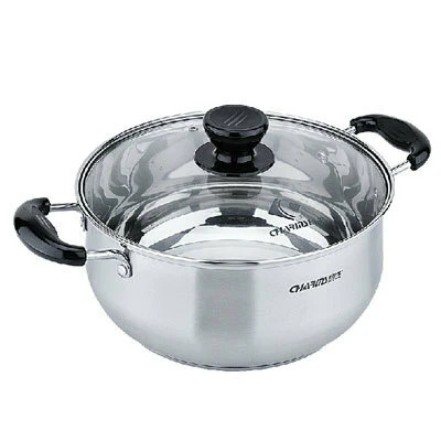 Charms Stainless-Steel Casserole Pot with Glass Lid |24JBC10| 24cm - Inhomebuy