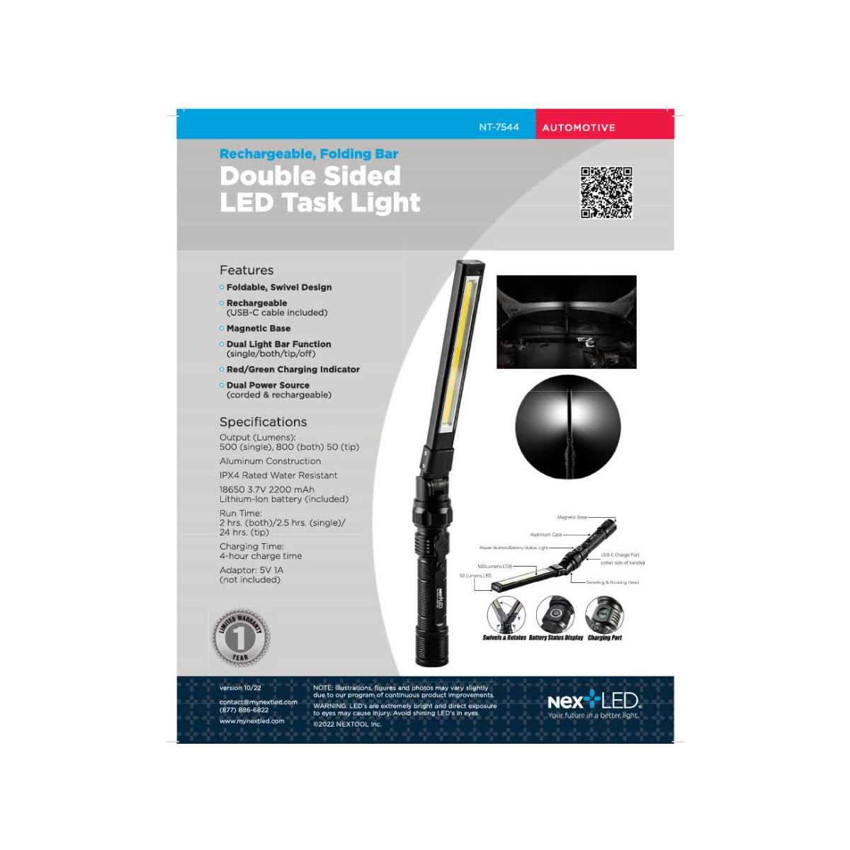 NextLED Cree LED Work Light with Flexible 20-Inch Gooseneck and Magnetic Base - Inhomebuy