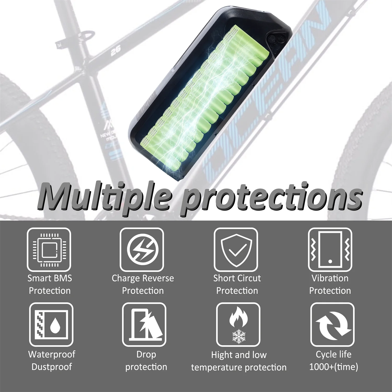 48V 20AH Ebike Battery with Charger 48V Lithium Battery Tricycle Battery for 750W-1500W Adult Electric Bike - Inhomebuy