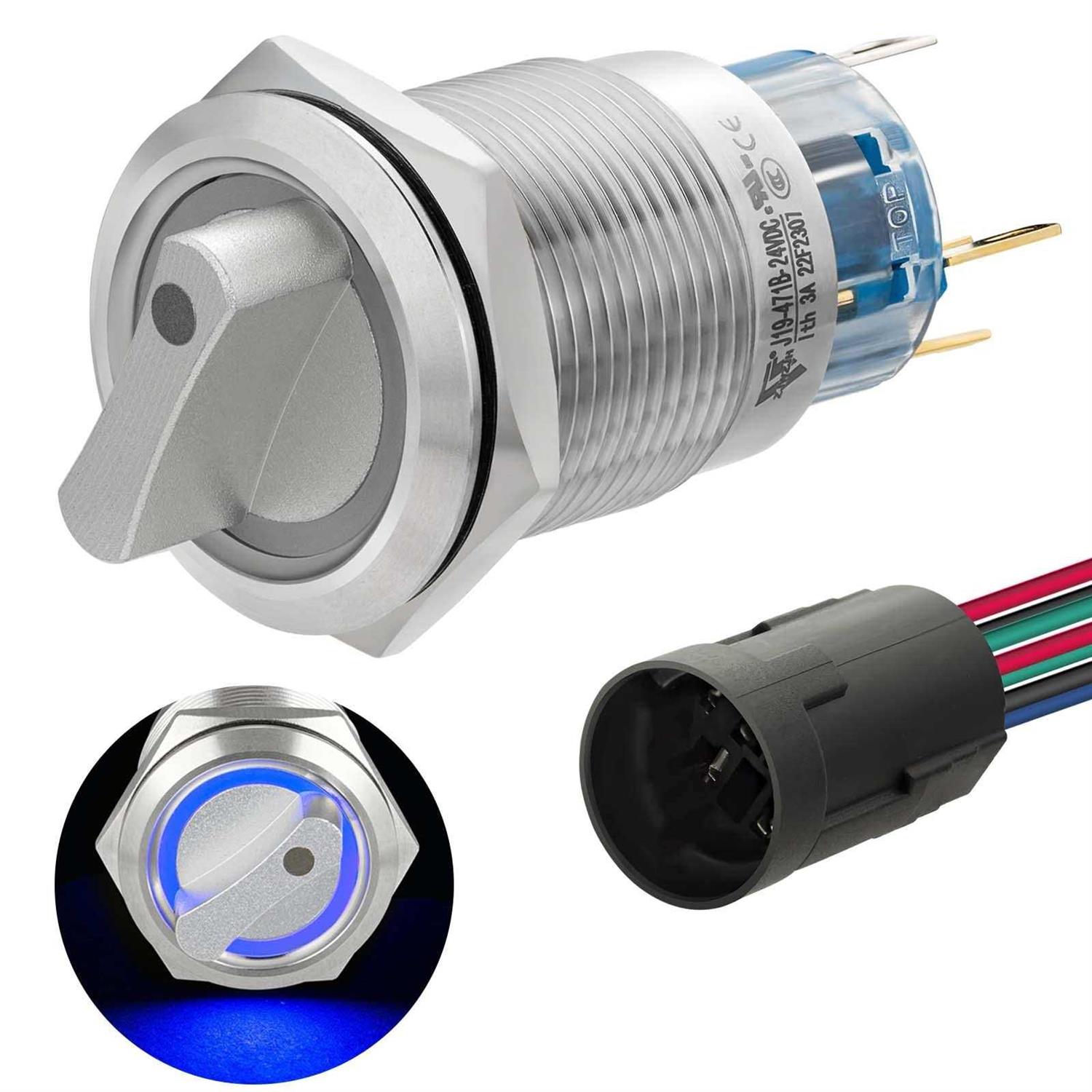 ZJWZJH Rotary Switch 19mm Positions LED Light - Inhomebuy