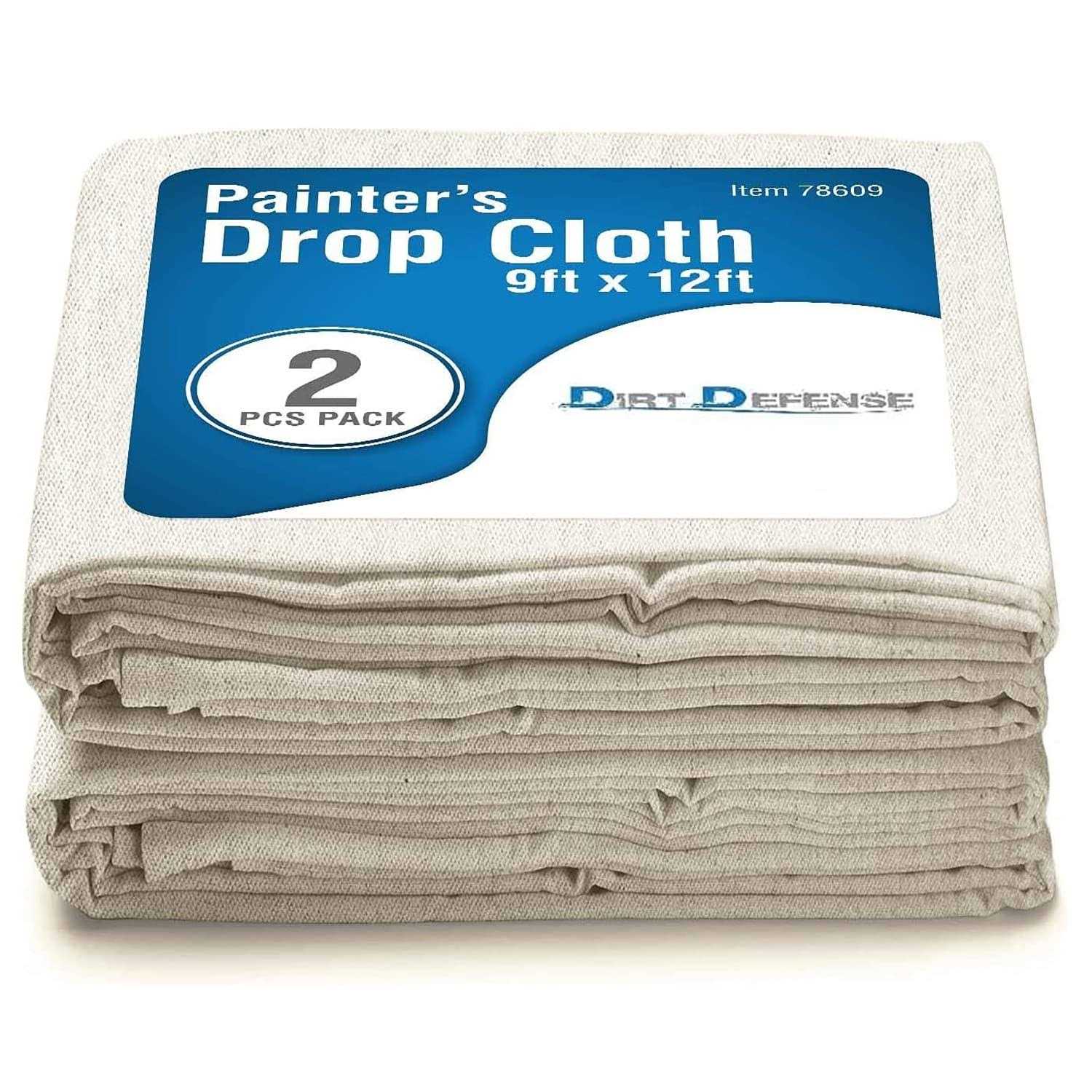 Dirt Defense Canvas Drop Cloth Cotton Tarp Large Canvas Tarp For Art Supplies, Drop Painting Supplies/paint Canvas Fabric and Furniture - Inhomebuy