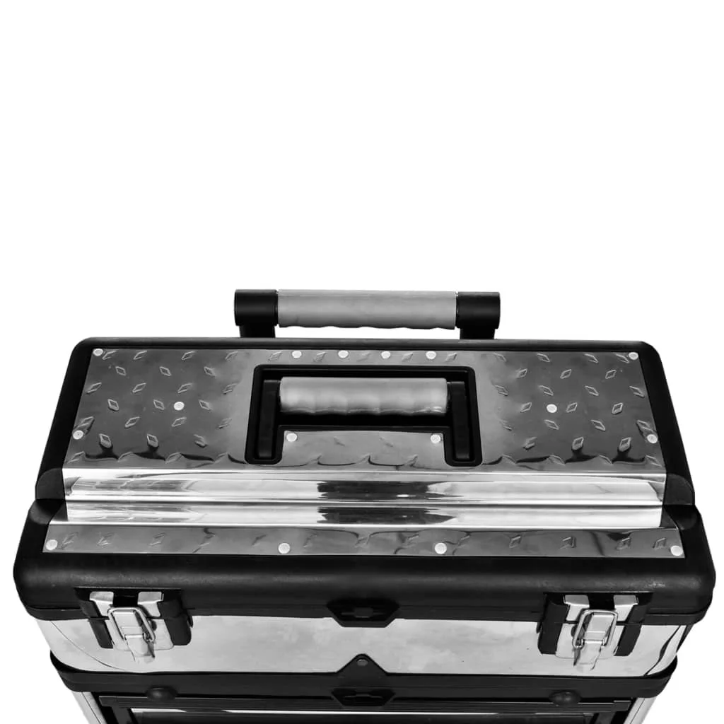 vidaXL 3-Part Rolling Tool Box with 2 Wheels - Inhomebuy