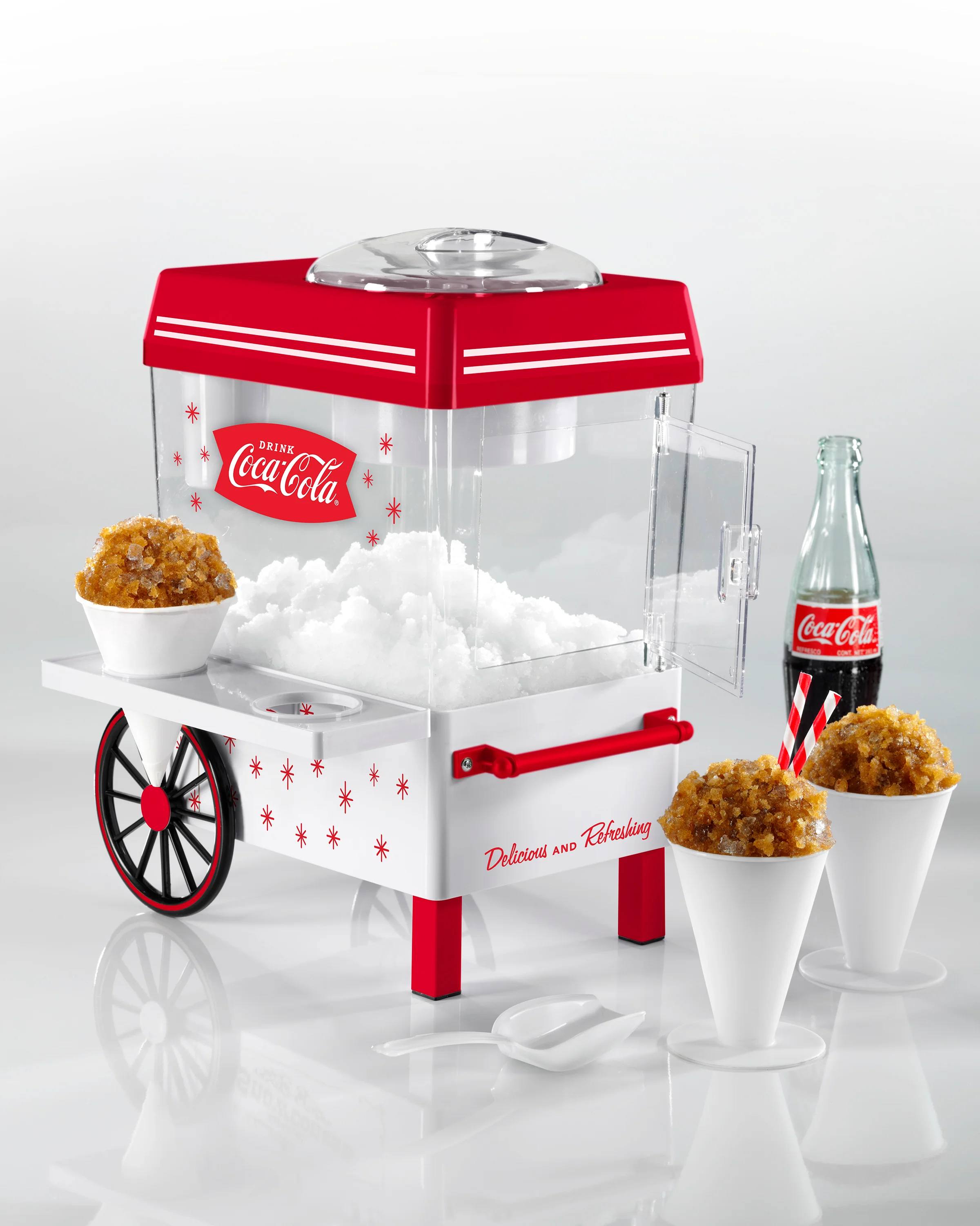 Coca-Cola Countertop Snow Cone Maker, White/Red - Inhomebuy