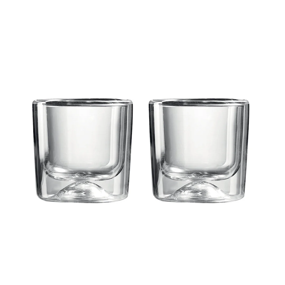 2 Double Wall Thermo GLasses Clear - Inhomebuy