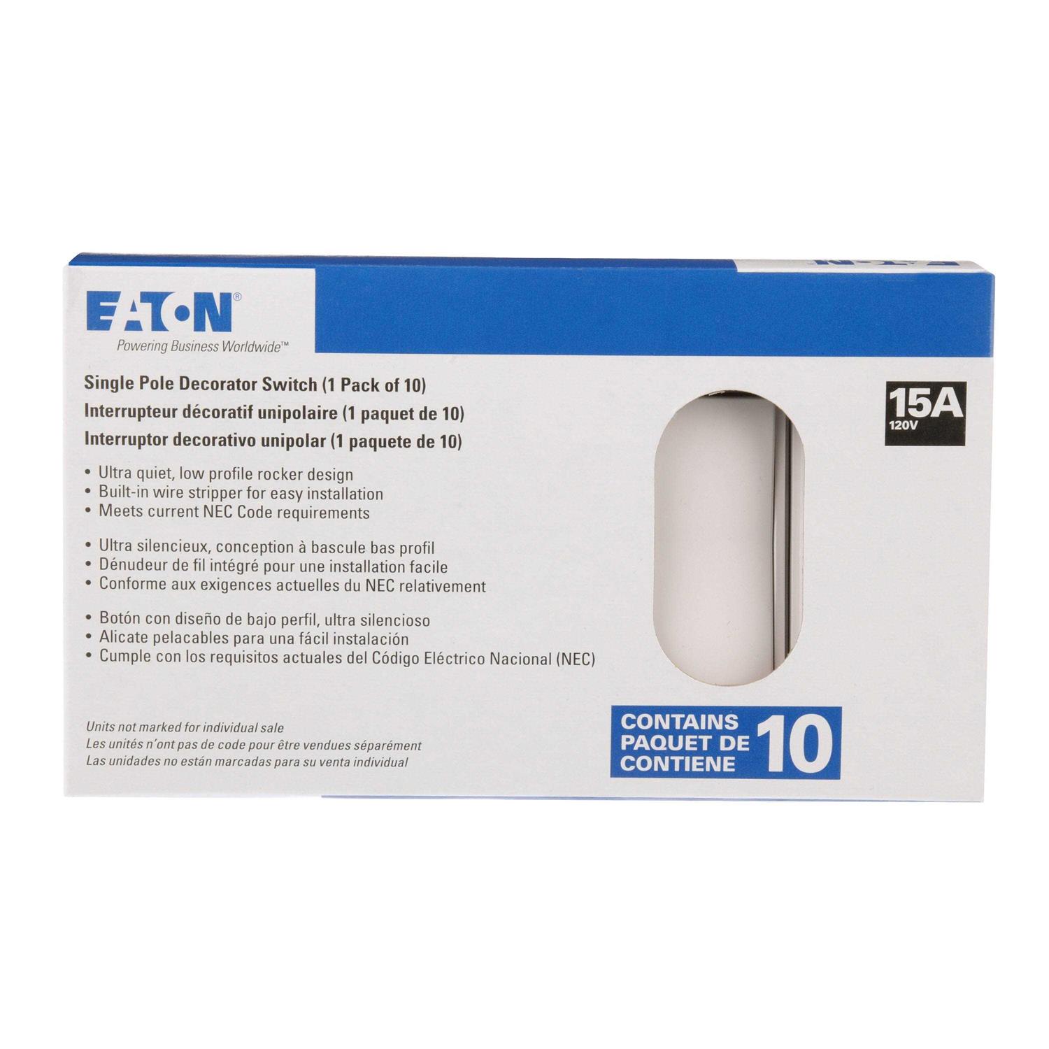 Eaton 15-Amp Single-Pole Rocker Light Switch - Inhomebuy