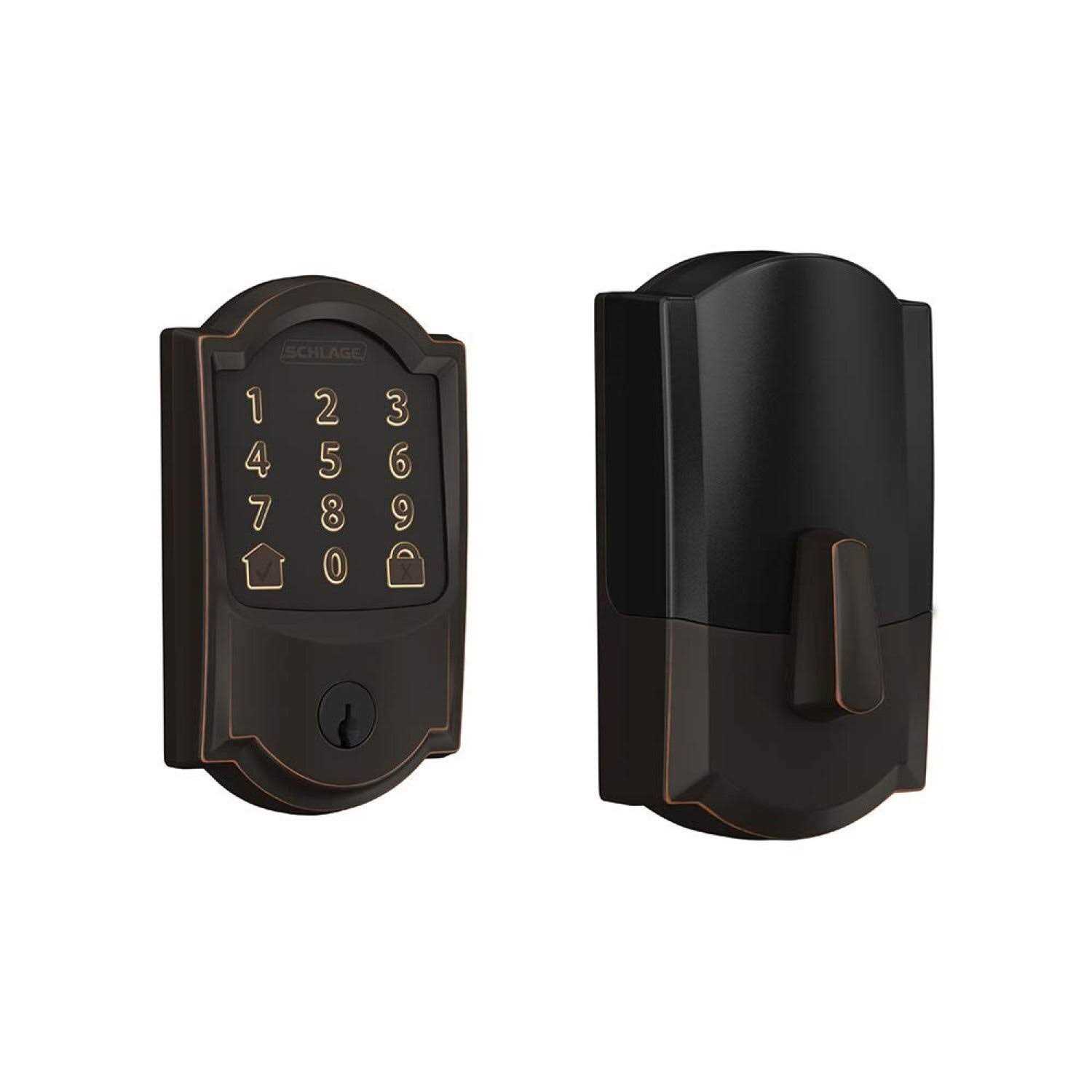 Schlage Encode Smart WiFi Deadbolt with Camelot Trim BE489WB Cam - Inhomebuy