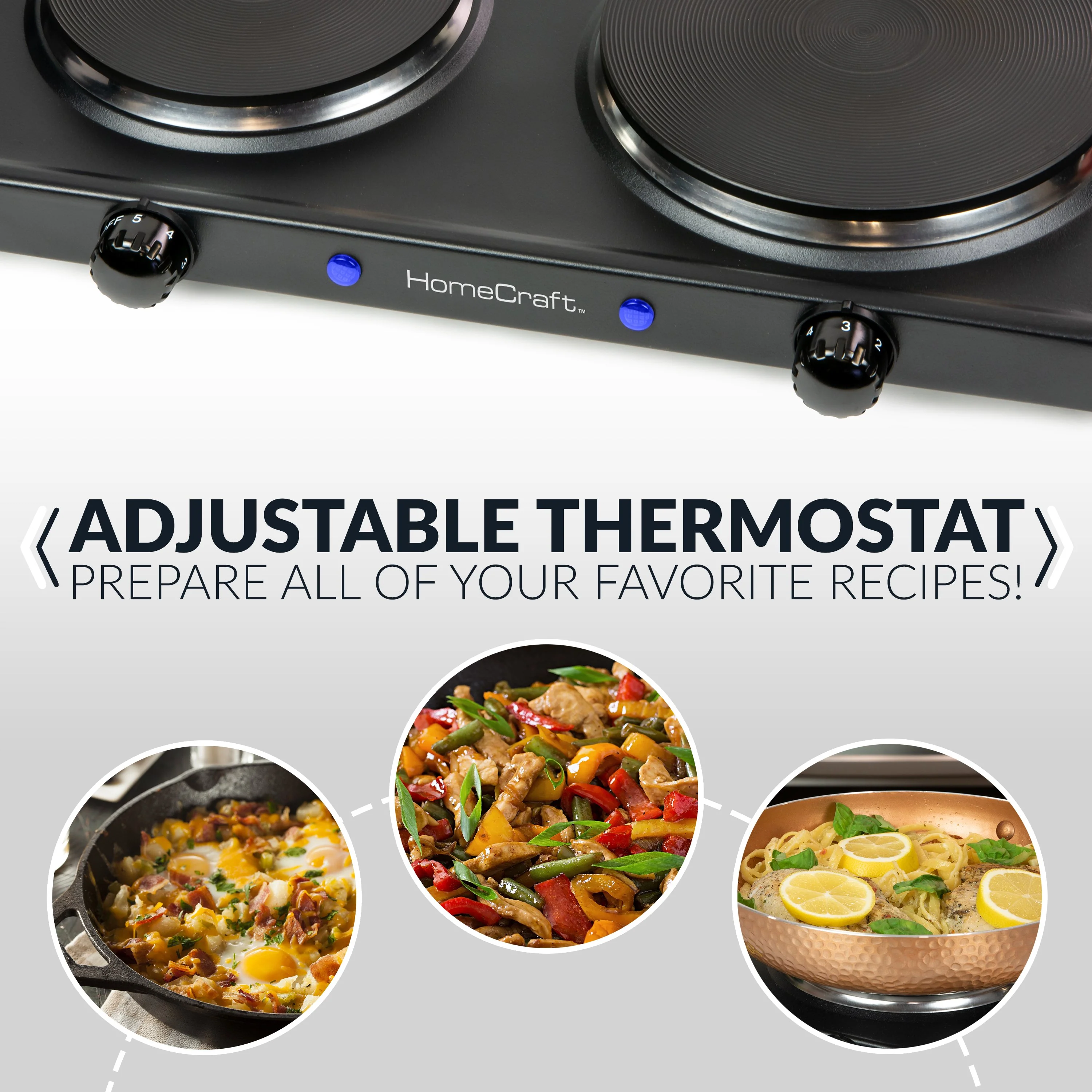 HomeCraft�?Double Burner Hot Plate - Inhomebuy