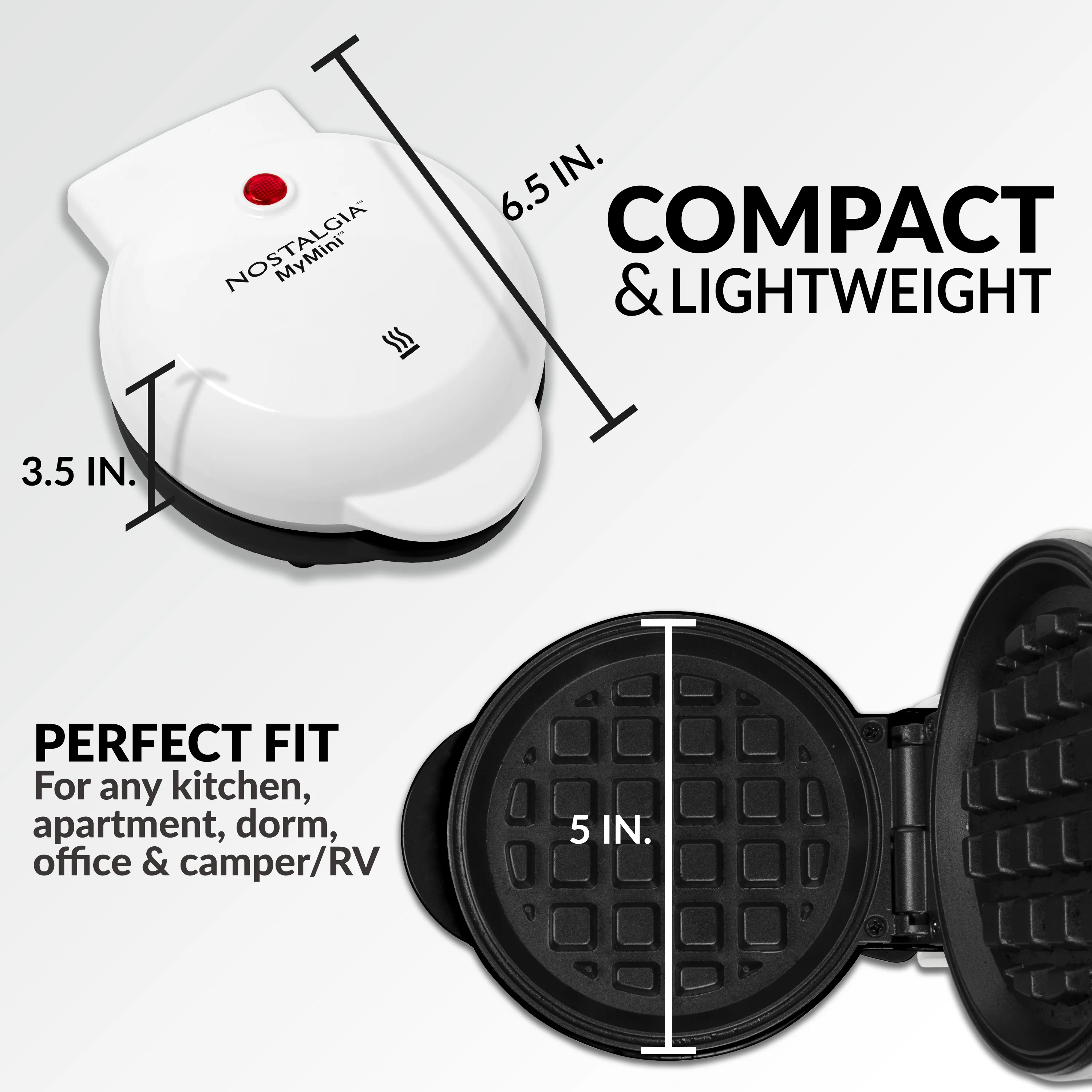 MyMini�?Personal Electric Waffle Maker, White - Inhomebuy