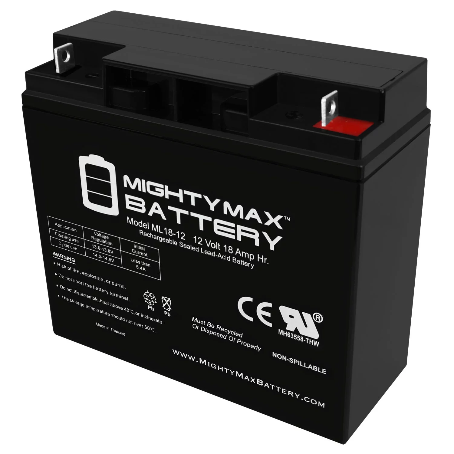 12V 18AH SLA Battery Replacement for Enduring 6FM18, 6-FM-18 - Inhomebuy