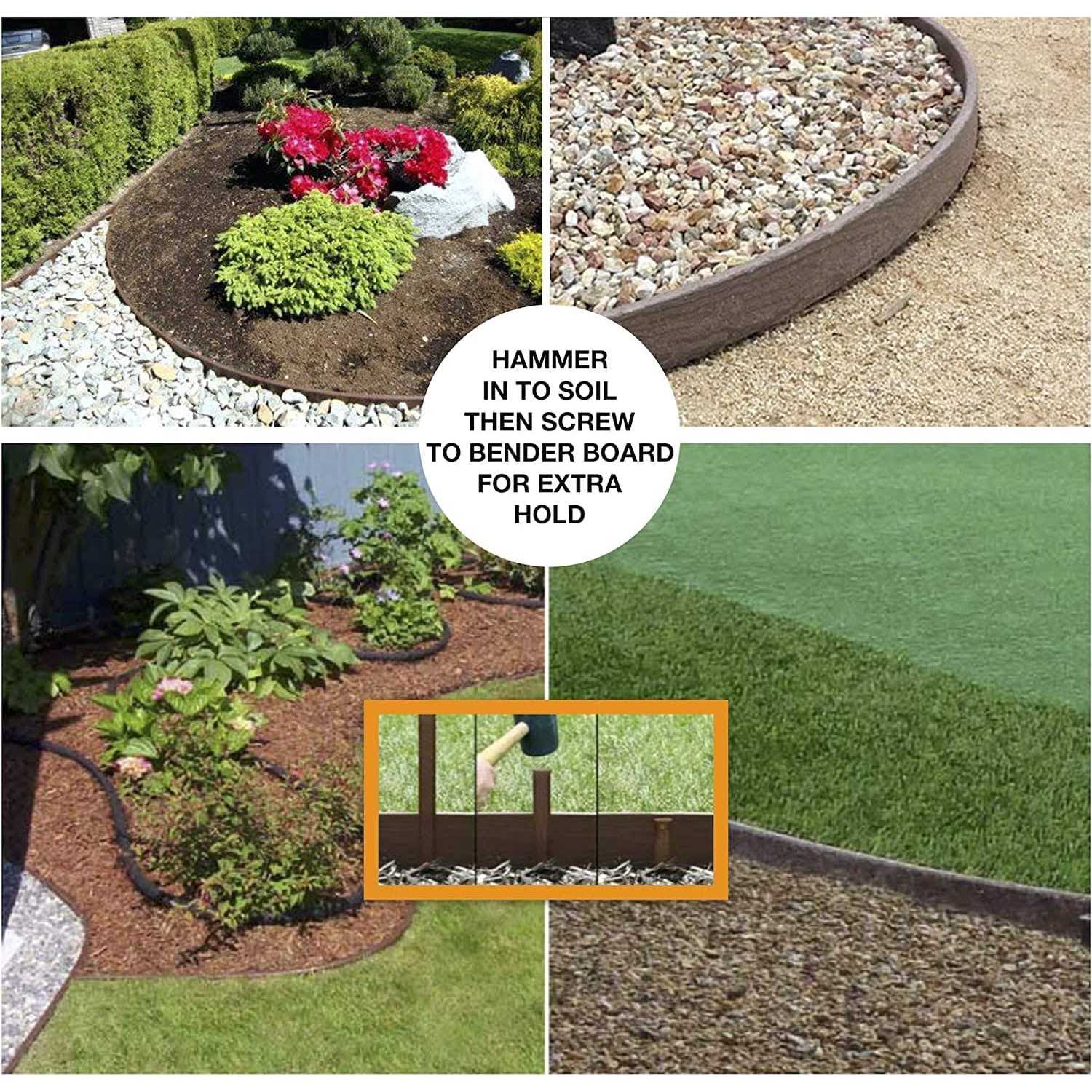 One Stop Outdoor Heavy Duty Brown Landscape Lawn & Garden Border Edging Stakes - Inhomebuy