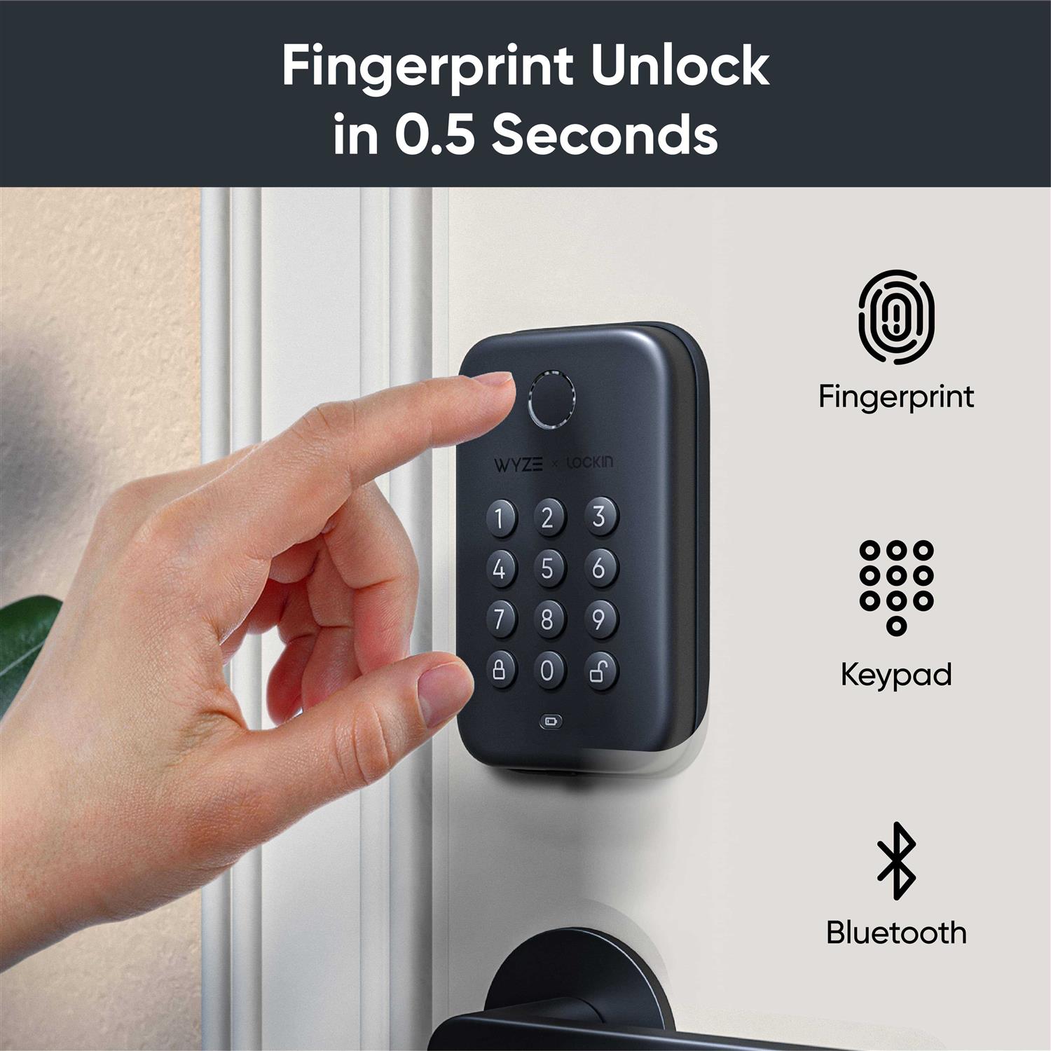 Wyze Lock Bolt Fingerprint Keyless Entry Door Smart Bluetooth - Inhomebuy