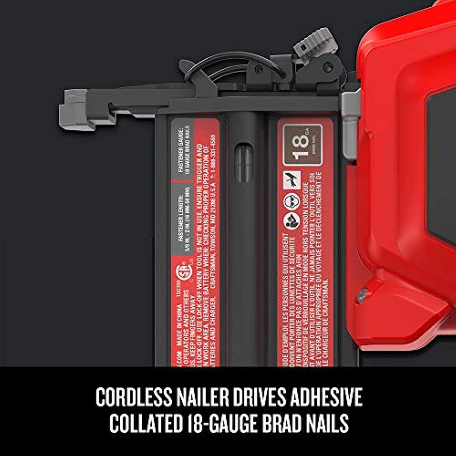CRAFTSMAN V20 Cordless Brad Nailer Kit - Inhomebuy