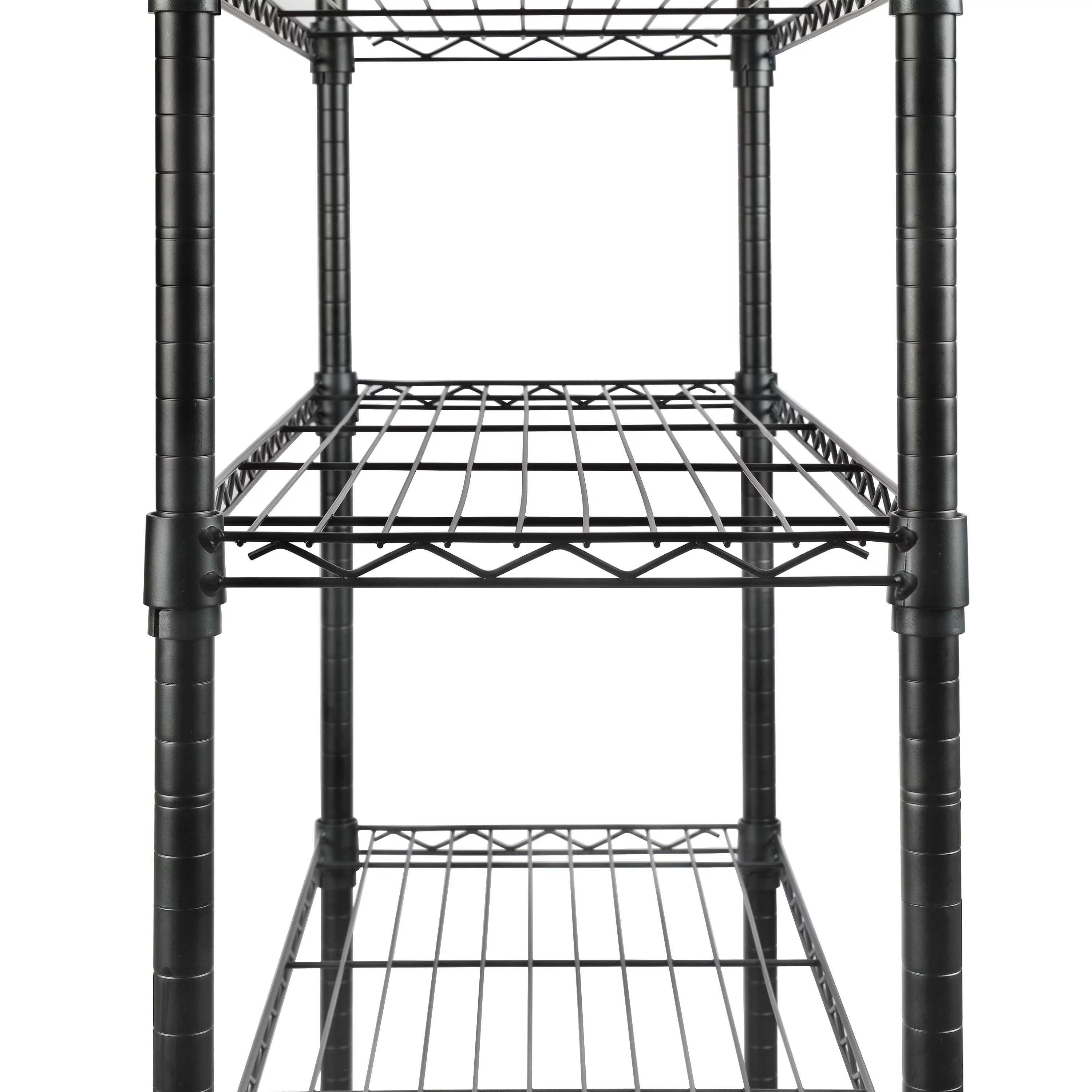 Hyper Tough 4 Tier Wire Shelf Unit, Black, 1400 lb. Capacity - Inhomebuy
