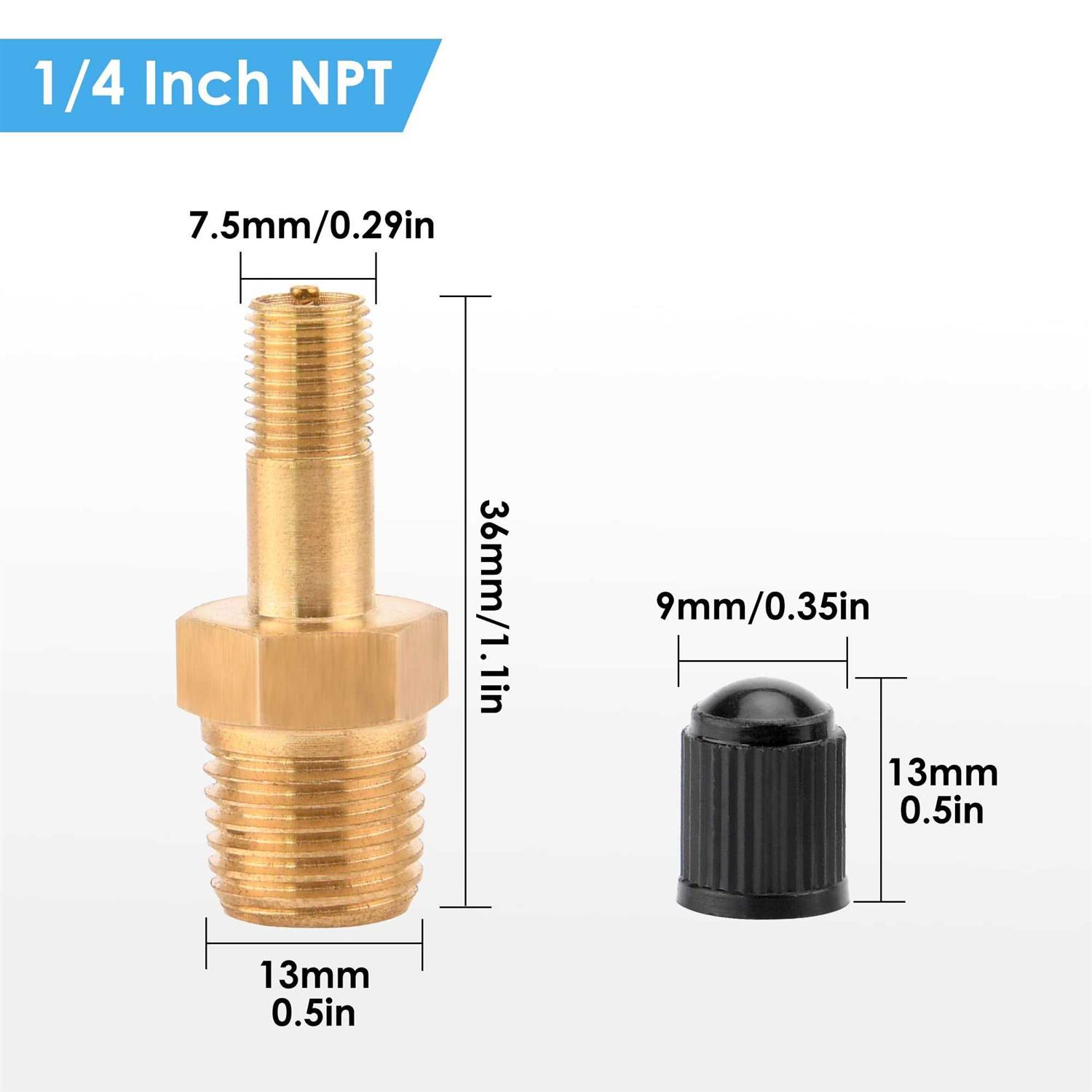 Luckyweld Schrader Valve 2Pcs Brass Tank Valve NPT Male Threads - Inhomebuy