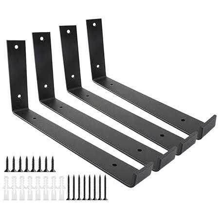 WINKER Corner Brace 8 Pcs Shelf Bracket Heavy Duty Black Steel L Corner Brace - Inhomebuy