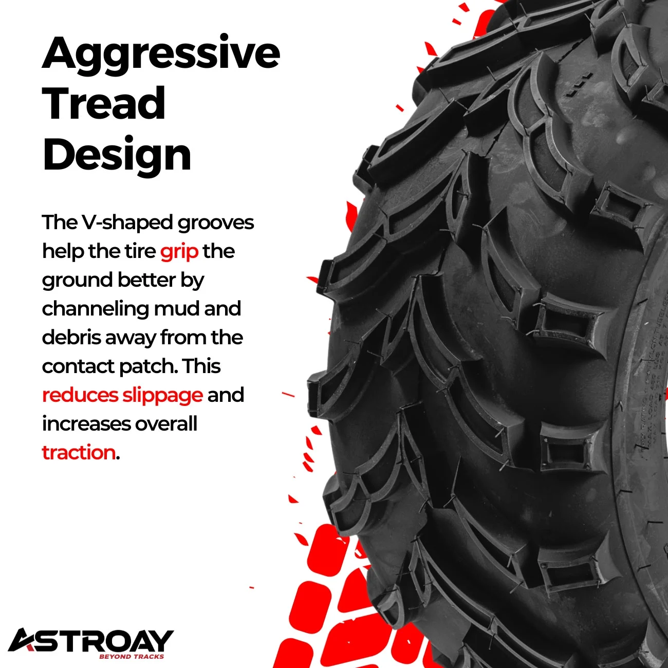 26 x 11 - 12 Astroay Mars-B Utility ATV/UTV Tire - Inhomebuy