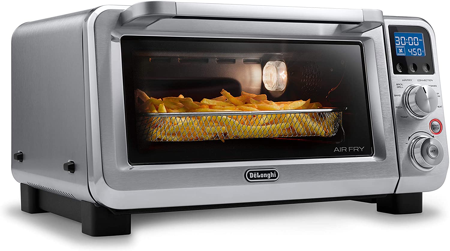 DeLonghi Livenza 9-in-1 Air Fry Convection Oven, 0.5 cu.ft, digital controls, s/s | EO141164M - Inhomebuy