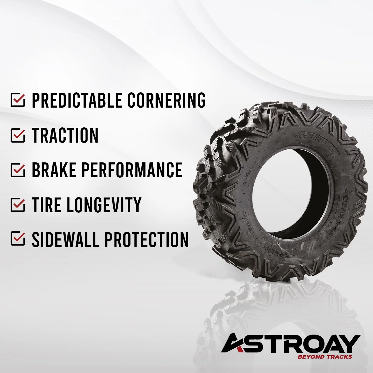 26 x 9 - 14 Astroay Atlas Utility ATV/UTV Tire - Inhomebuy