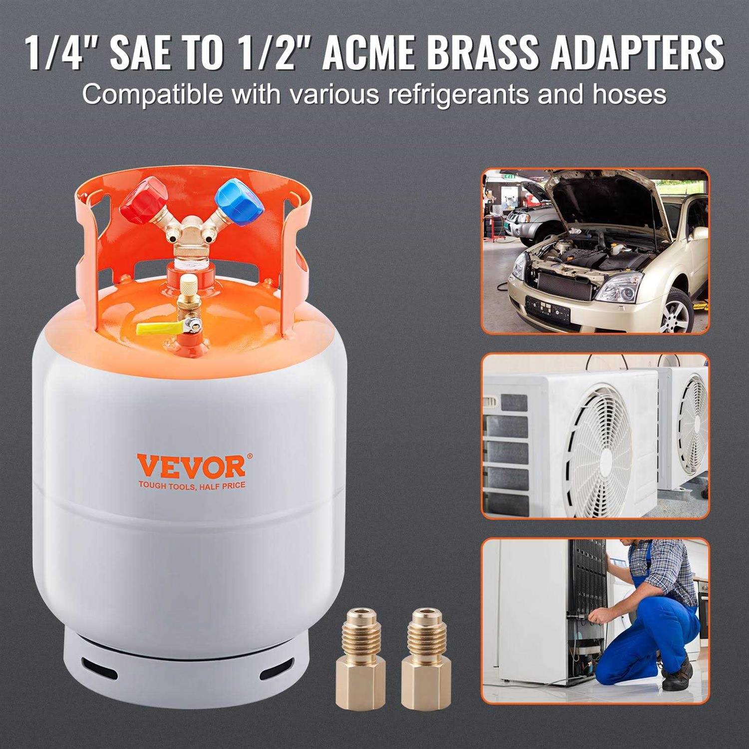 VEVOR Refrigerant Recovery Machine 110V-120V Ac 60Hz 3/4HP Dual Cylinder Oil-less Portable Recovery Unit for Both Liquid and Vapor Refrigerant Air BXSLM34HP110VZJDRV1 - Inhomebuy