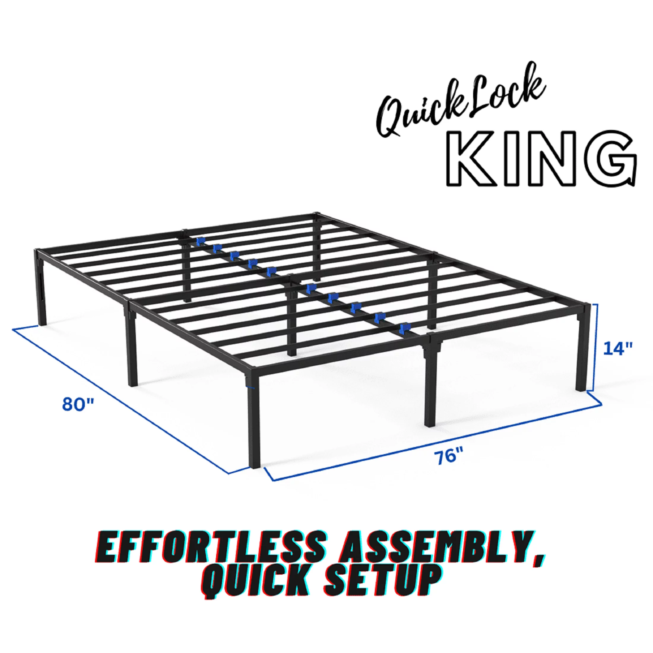 Twin XL Platform Bed Frame | Quiet & Sturdy | No Box Spring | 14