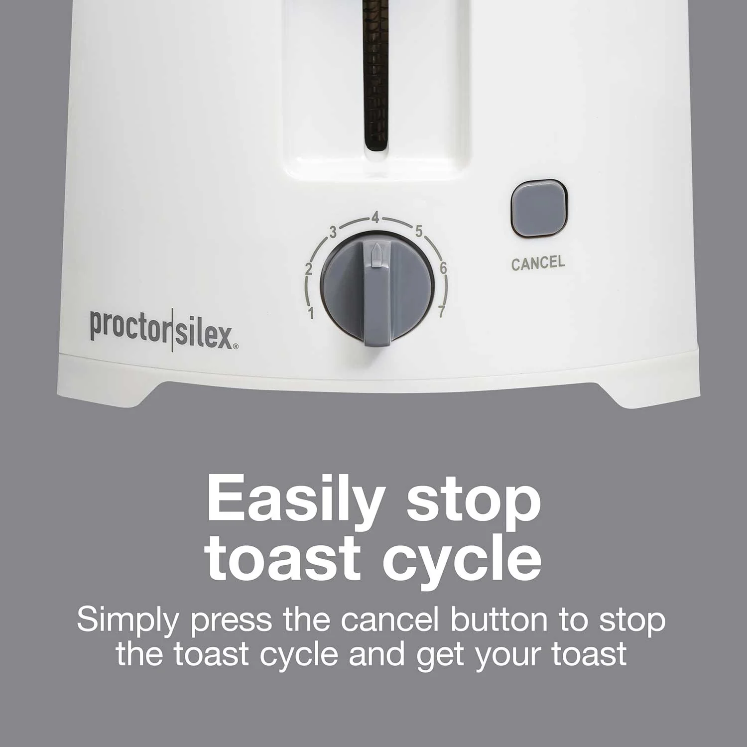 Proctor-Silex Toaster: 2-slice, chrome & white | 22632PS - Inhomebuy