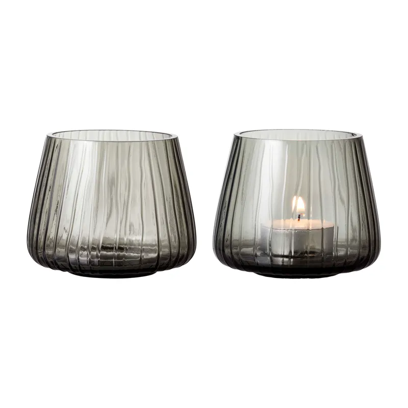 Candlelight Kusintha Votive Height 7.5 cm 2 Pcs Smoke - Inhomebuy