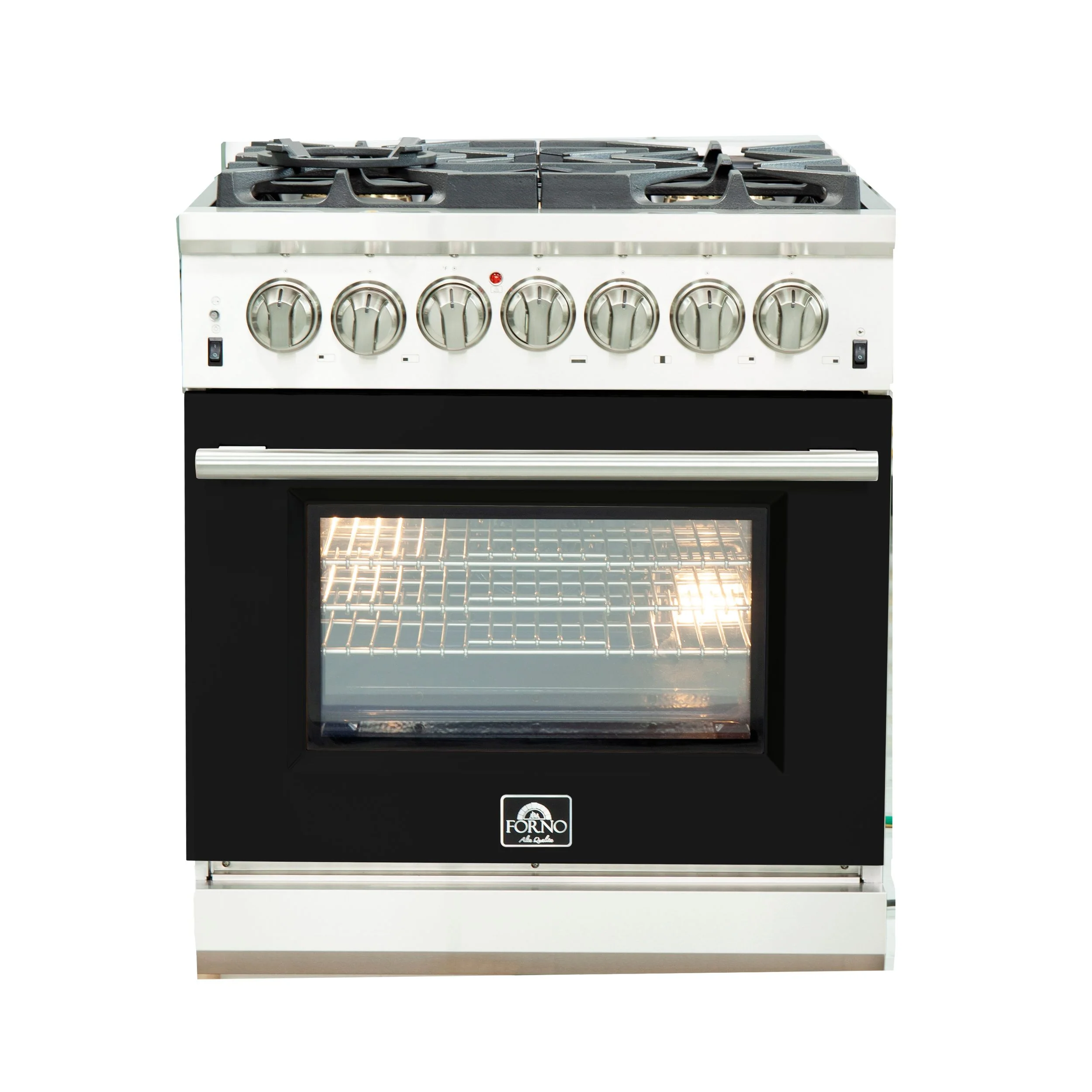 Forno 30 Inch Professional Freestanding Dual Fuel Range in Black, FFSGS6187-30BLK - Inhomebuy