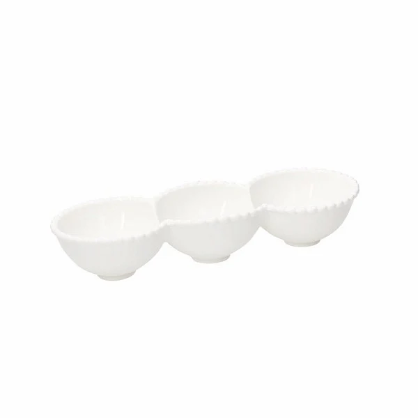 Ornament Pearl 3 Comp. Appetizer Serving Tray - Inhomebuy