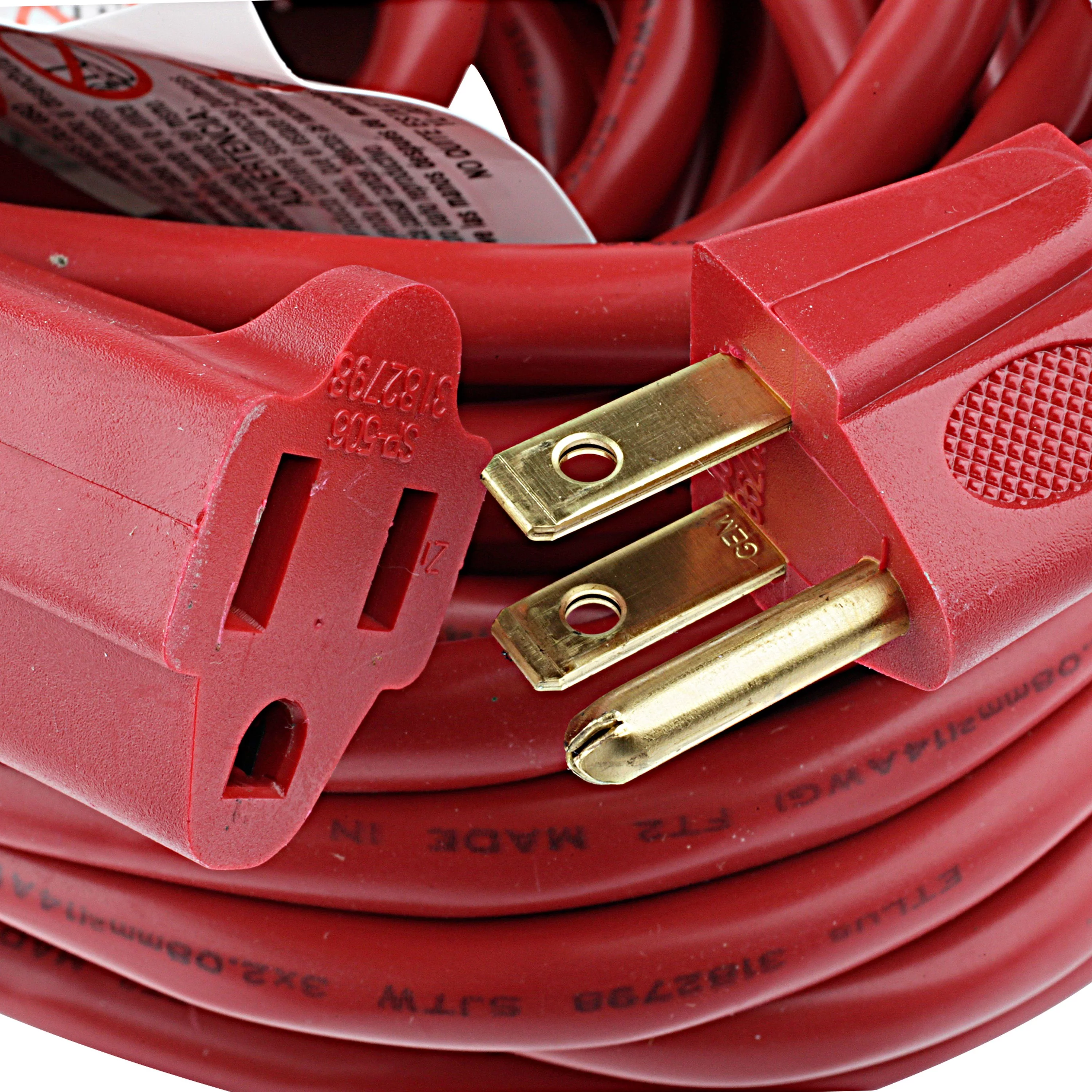 Hyper Tough 50FT 14AWG 3 Prong Red For Indoor and Outdoor Use Extension Cord - Inhomebuy