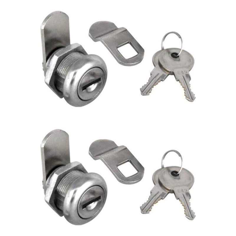 NIANNIAN 2 pack toolbox lock 5/8 tubular cam replacement lock hook cam keyed alike with 4 keys - Inhomebuy