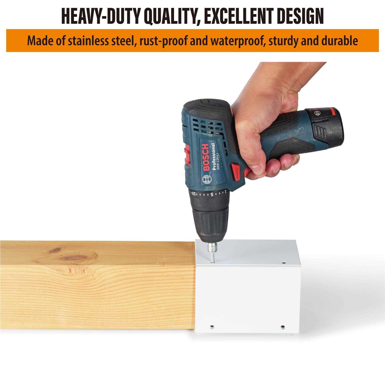 WOCEPU Stainless Steel Adjustable Post Protector, Protects Wooden Mailboxes and Fences from Lawnmower and rain Damage - Inhomebuy